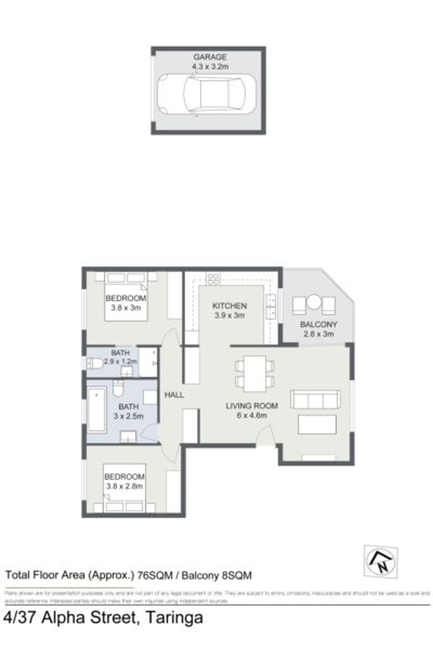 Floorplan of Homely unit listing, 4/37 Alpha Street, Taringa QLD 4068