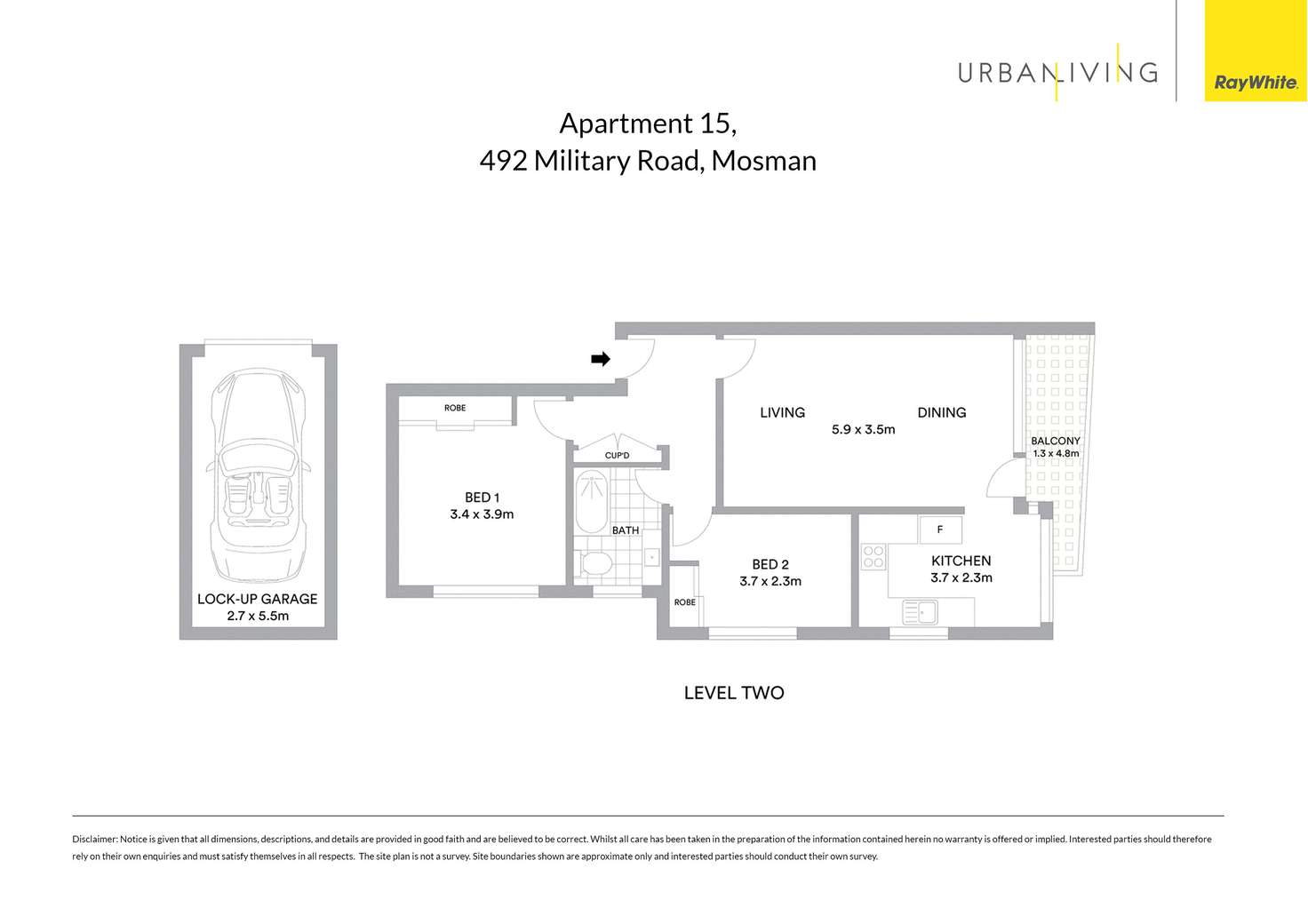 Floorplan of Homely apartment listing, 15/492 Military Road, Mosman NSW 2088