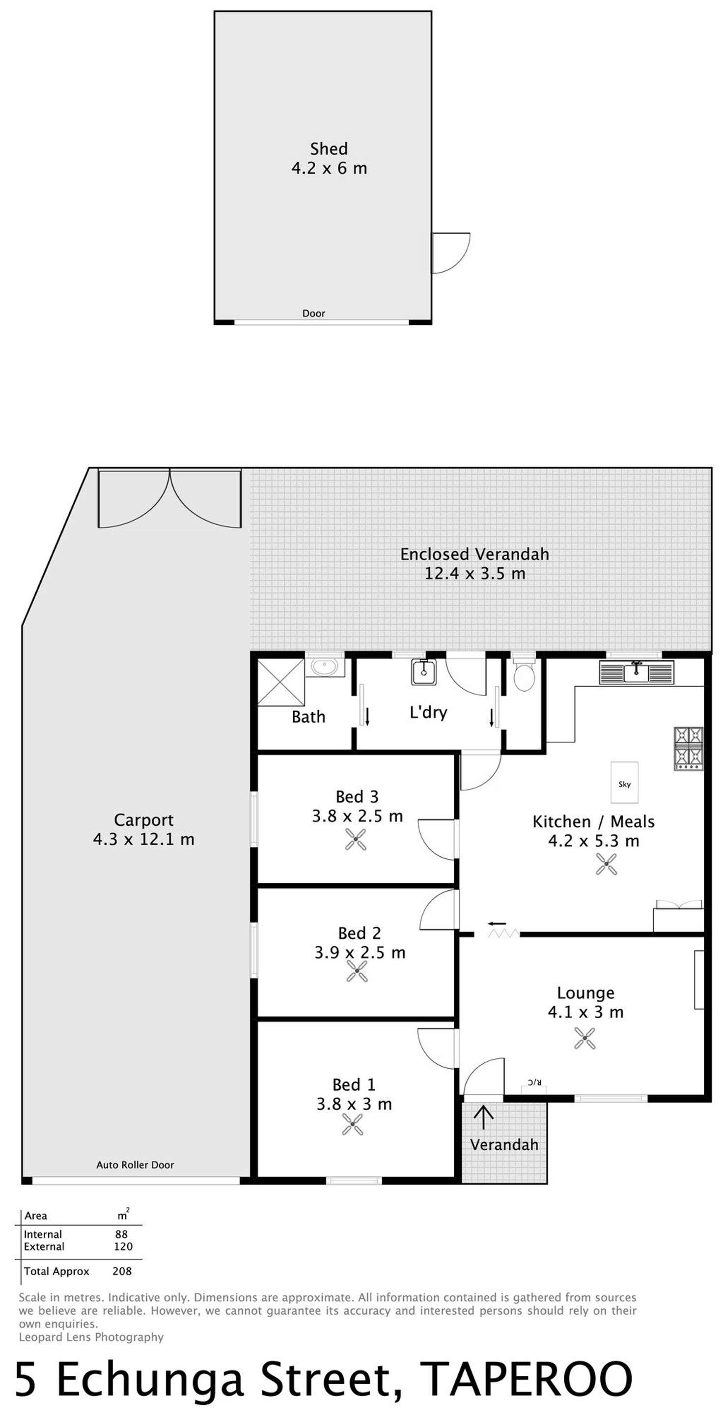 Floorplan of Homely semiDetached listing, 5 Echunga Street, Taperoo SA 5017