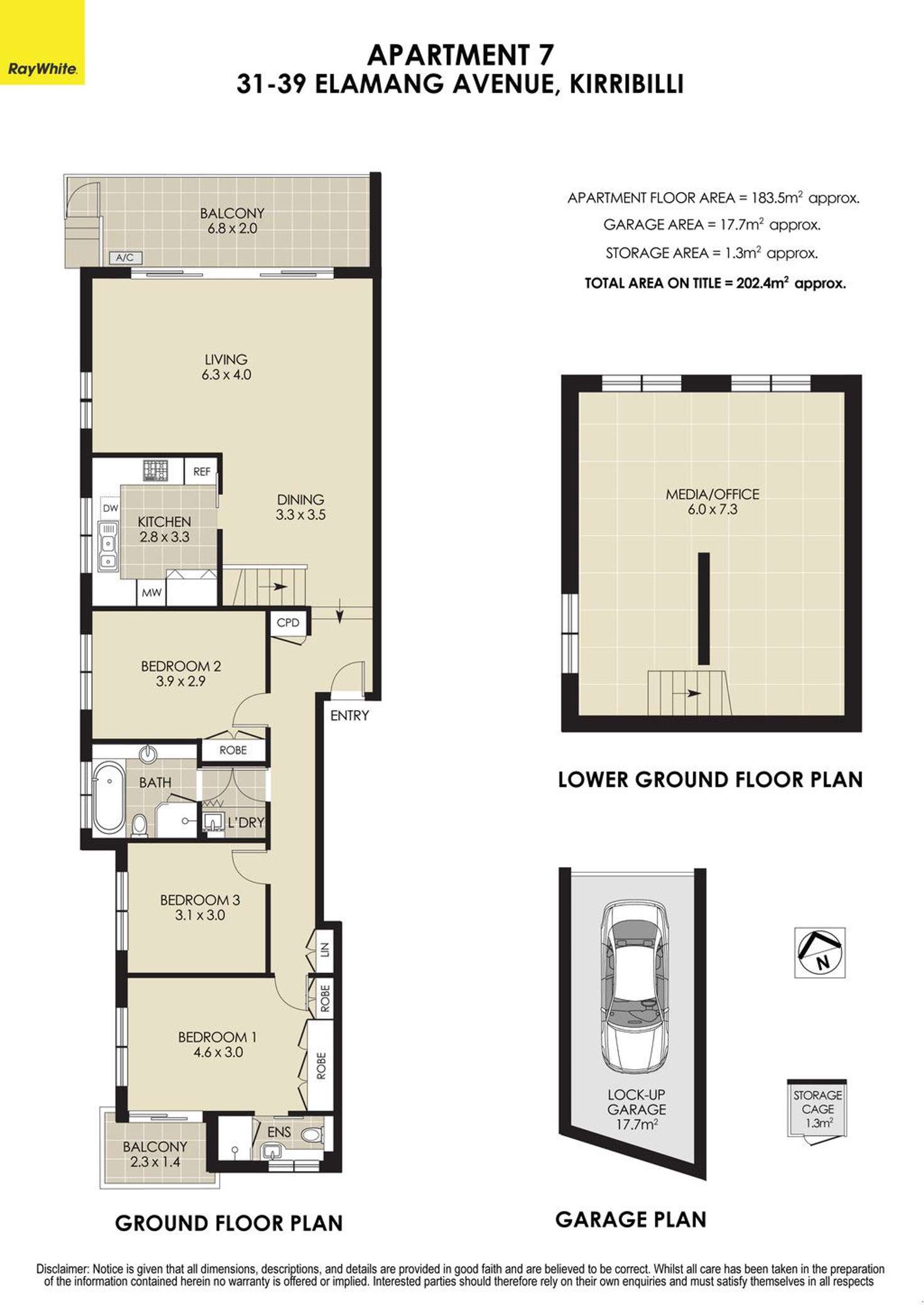 Floorplan of Homely apartment listing, 7/31-39 Elamang Avenue, Kirribilli NSW 2061
