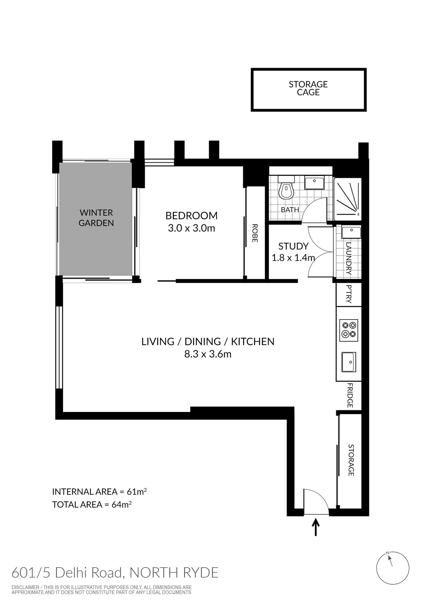 Floorplan of Homely unit listing, 601/5 Delhi Road, North Ryde NSW 2113