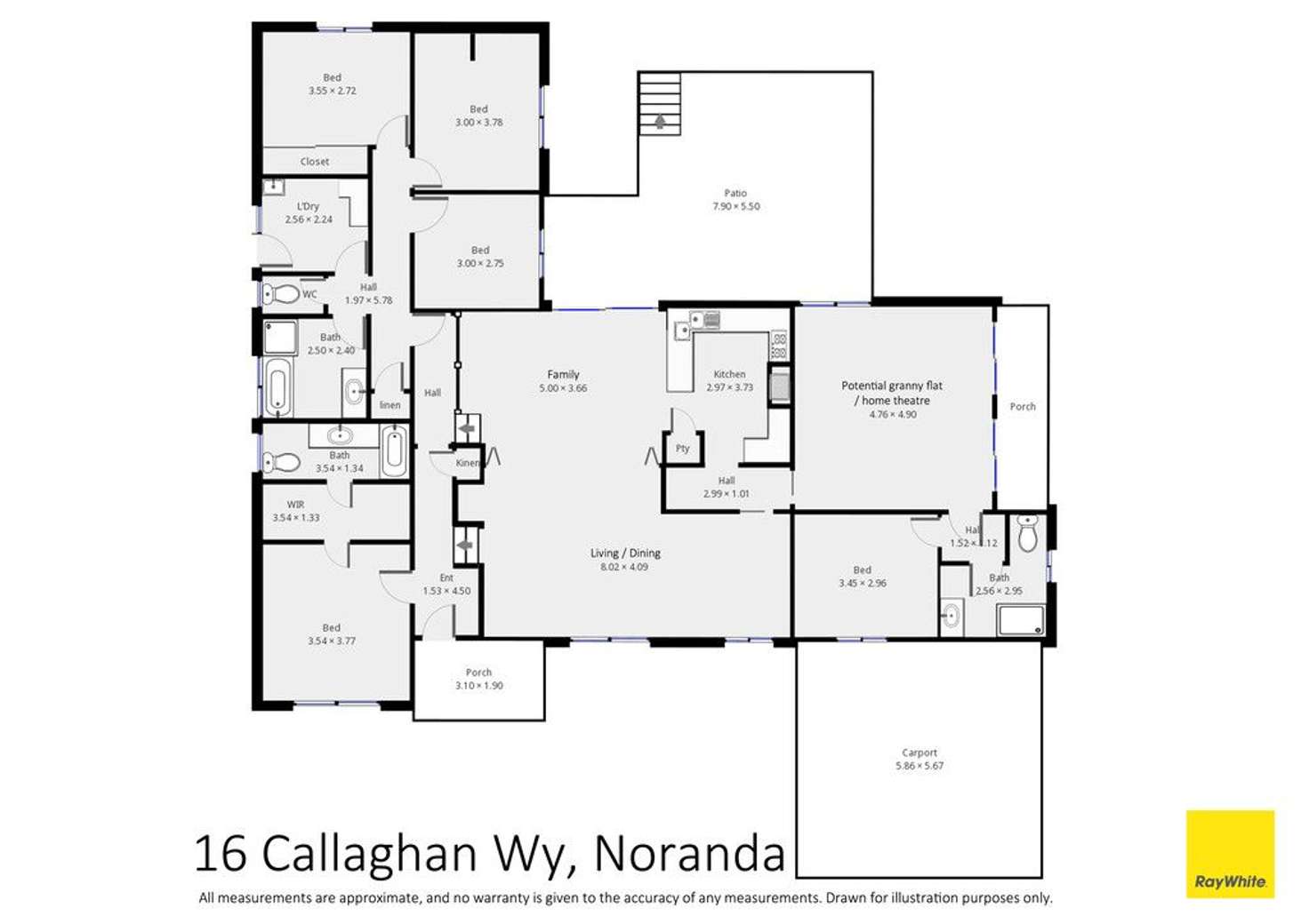 Floorplan of Homely house listing, 16 Callaghan Way, Noranda WA 6062