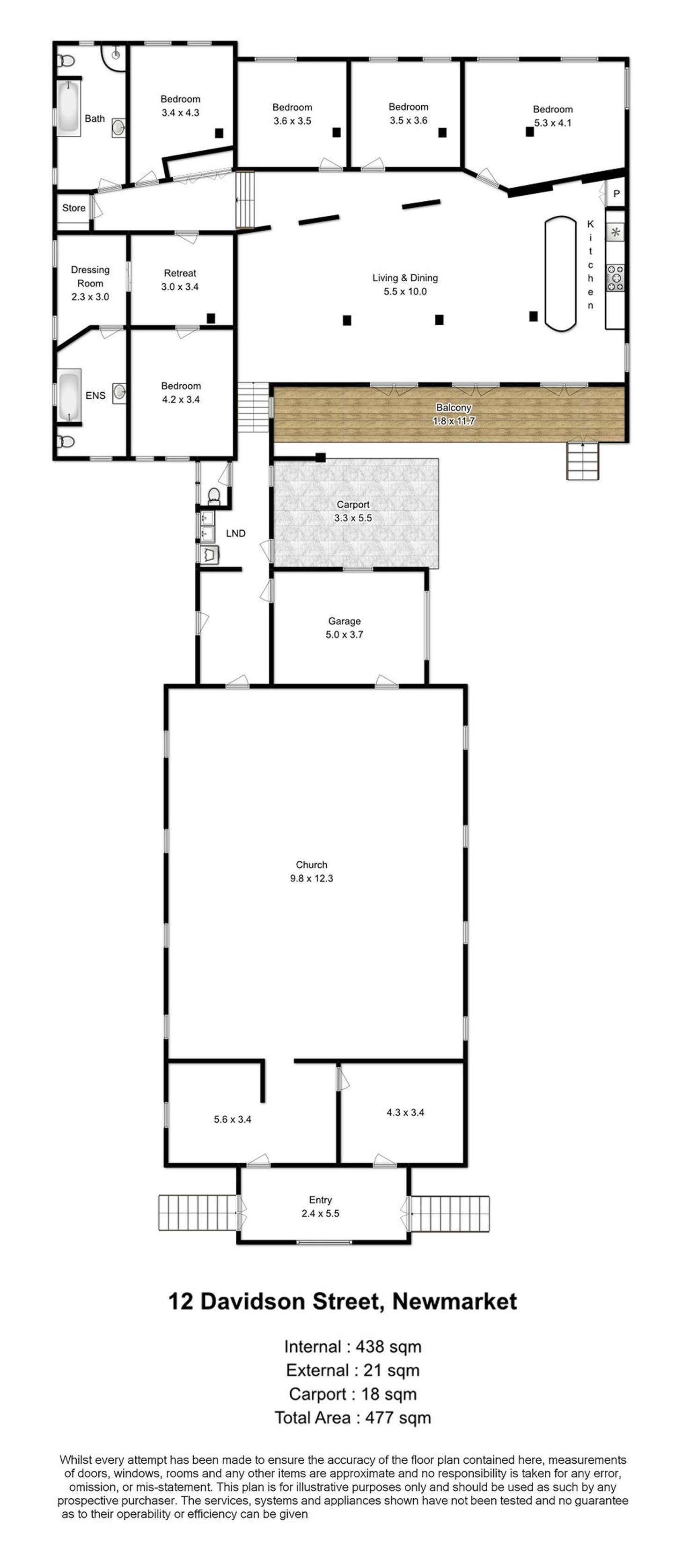 Floorplan of Homely house listing, 12 Davidson Street, Newmarket QLD 4051