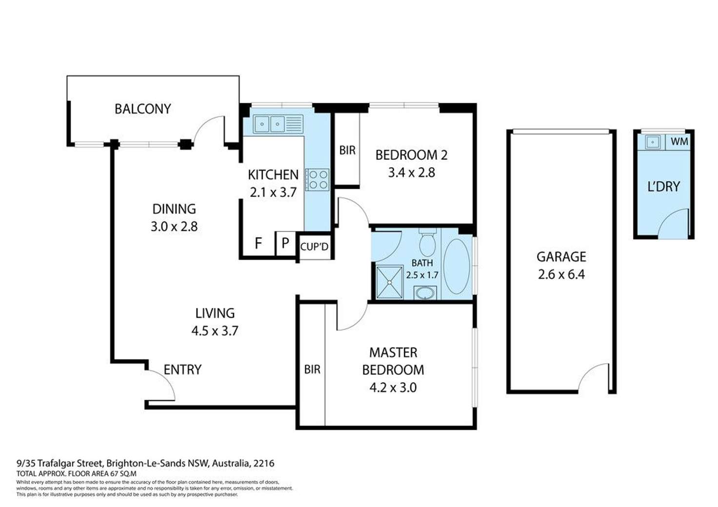 Floorplan of Homely unit listing, 9/35 Trafalgar Street, Brighton-le-sands NSW 2216