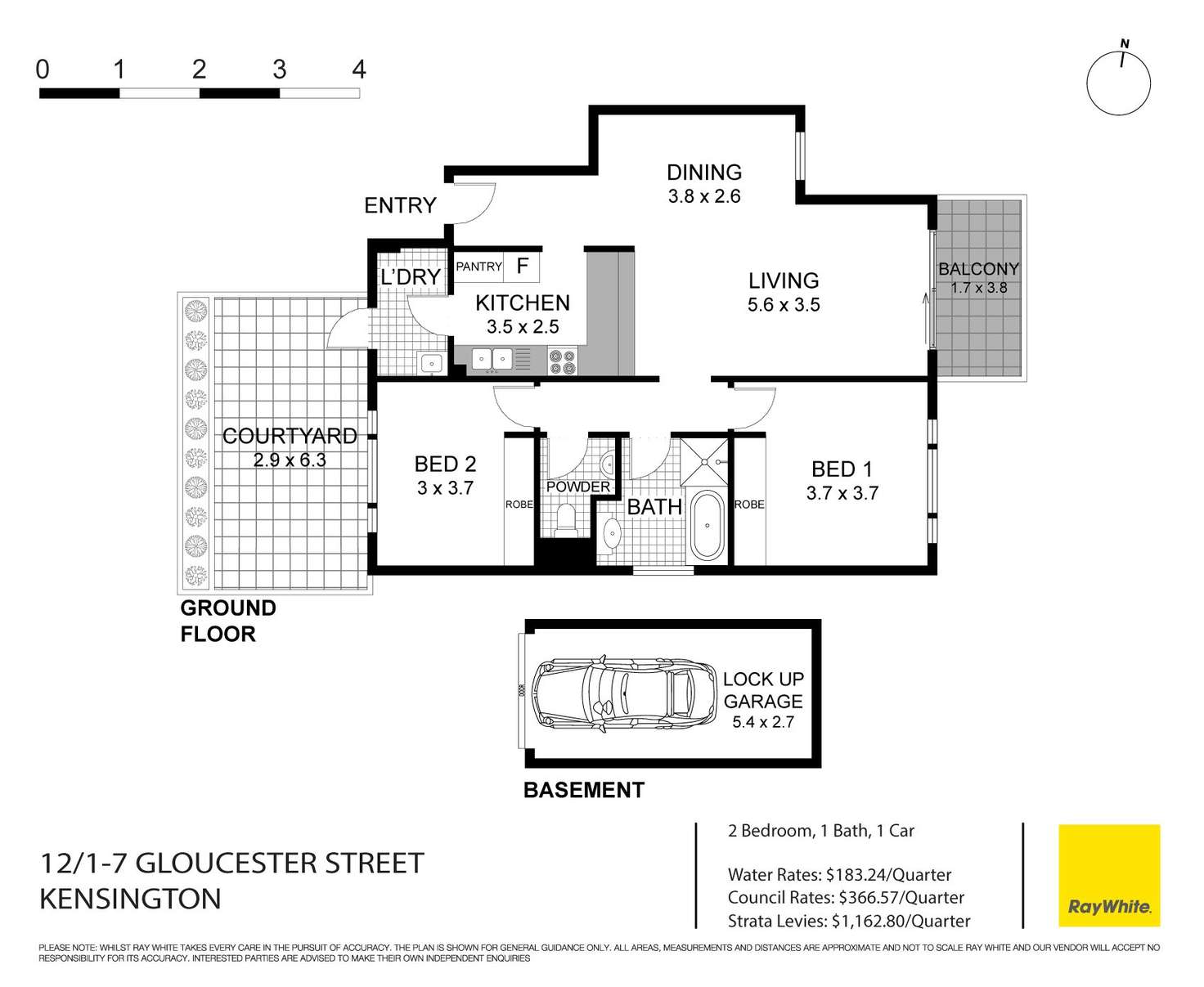 Floorplan of Homely apartment listing, 12/1-7 Gloucester Place, Kensington NSW 2033