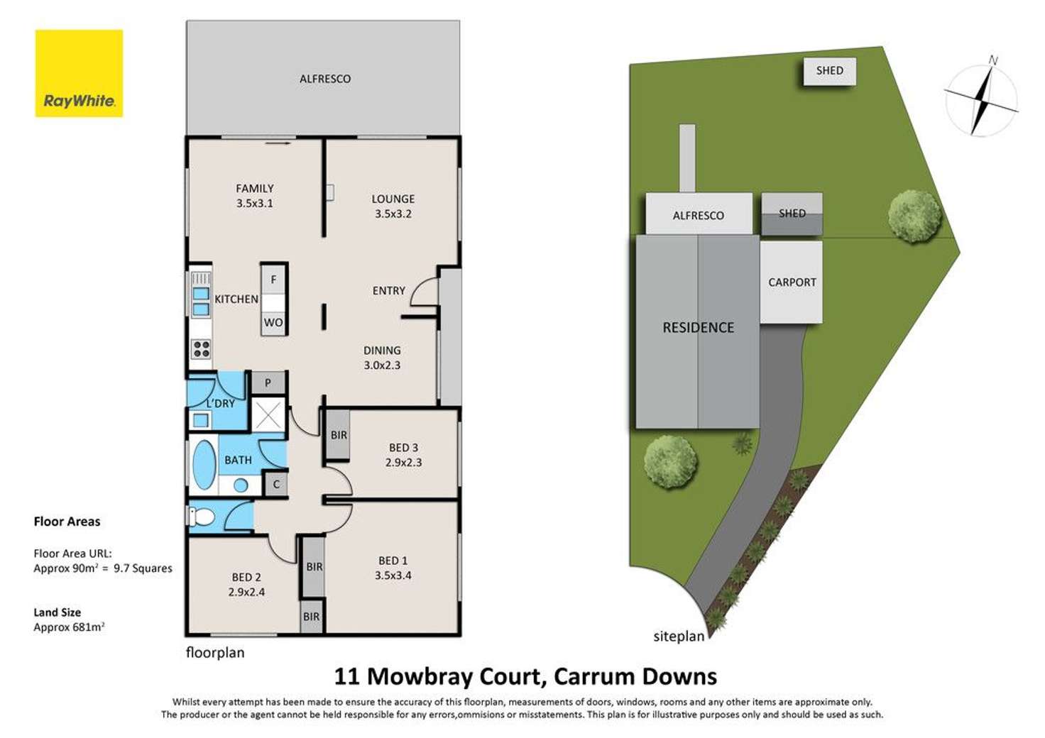 Floorplan of Homely house listing, 11 Mowbray Court, Carrum Downs VIC 3201