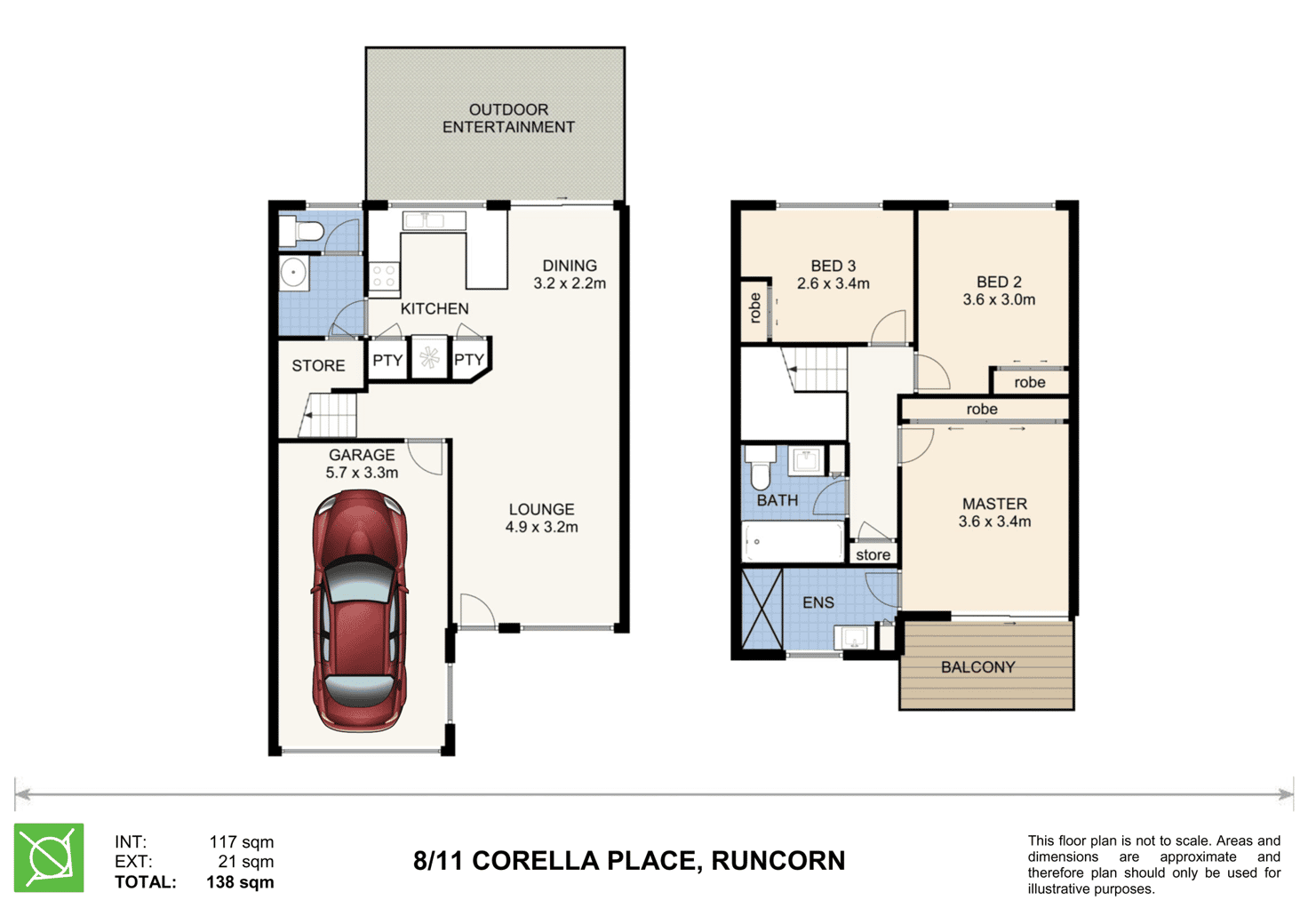 Floorplan of Homely townhouse listing, 8/11 Corella Place, Runcorn QLD 4113