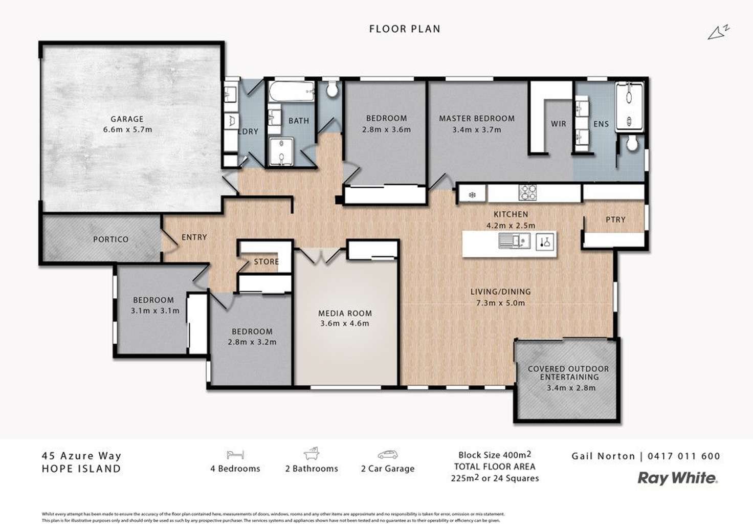 Floorplan of Homely house listing, 45 Azure Way, Hope Island QLD 4212