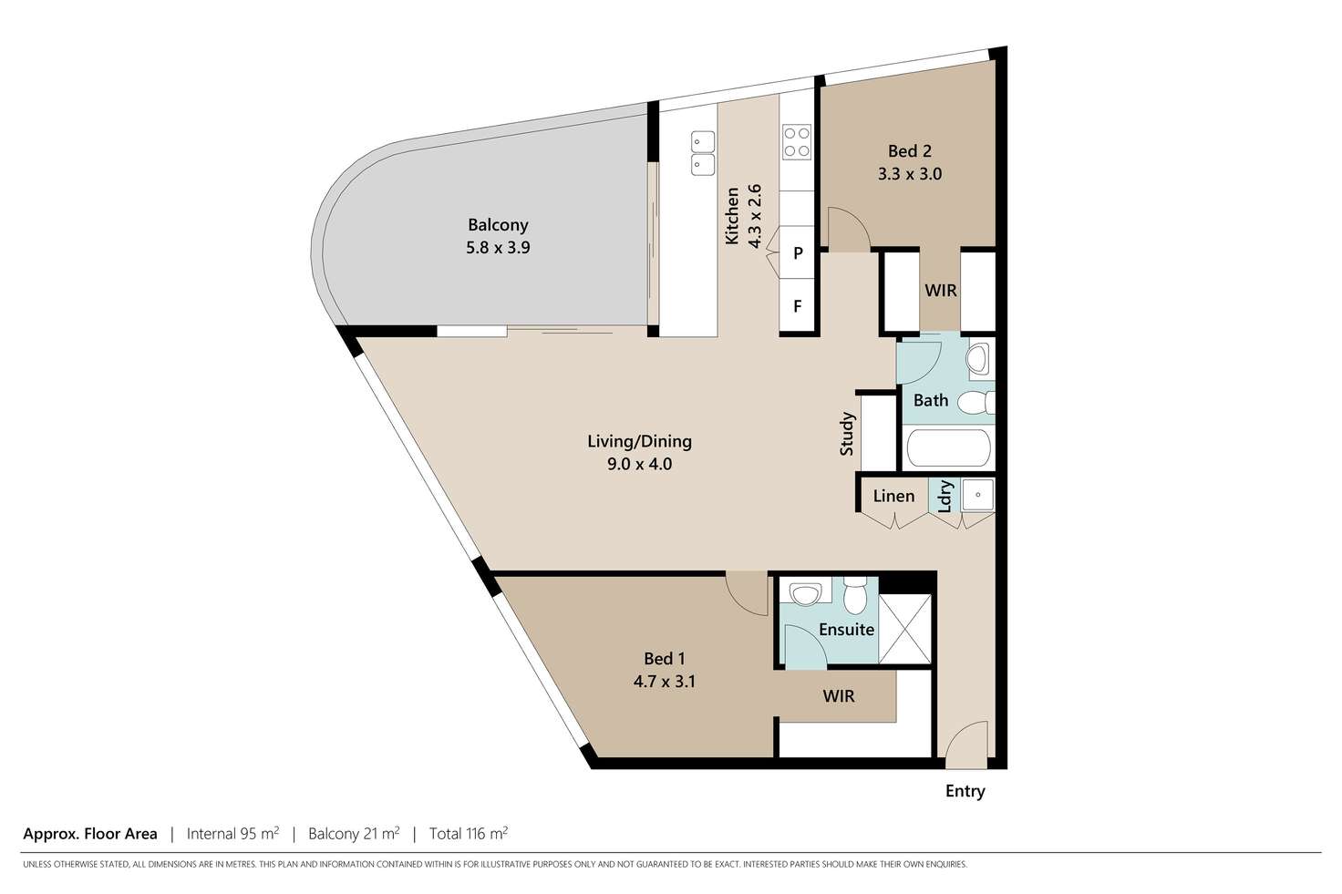 Floorplan of Homely apartment listing, 614/18 Longland Street, Newstead QLD 4006