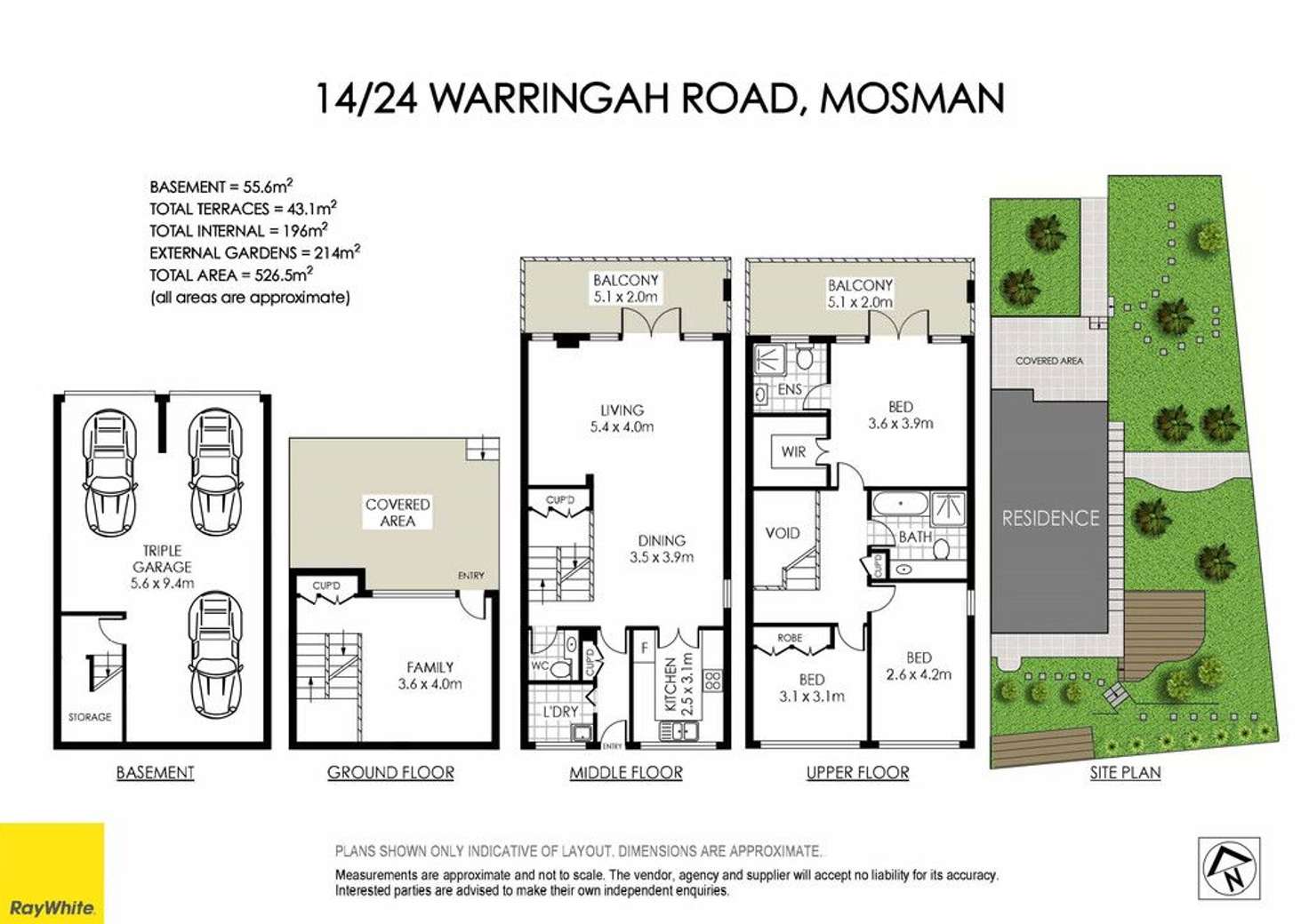 Floorplan of Homely townhouse listing, 14/24 Warringah Road, Mosman NSW 2088