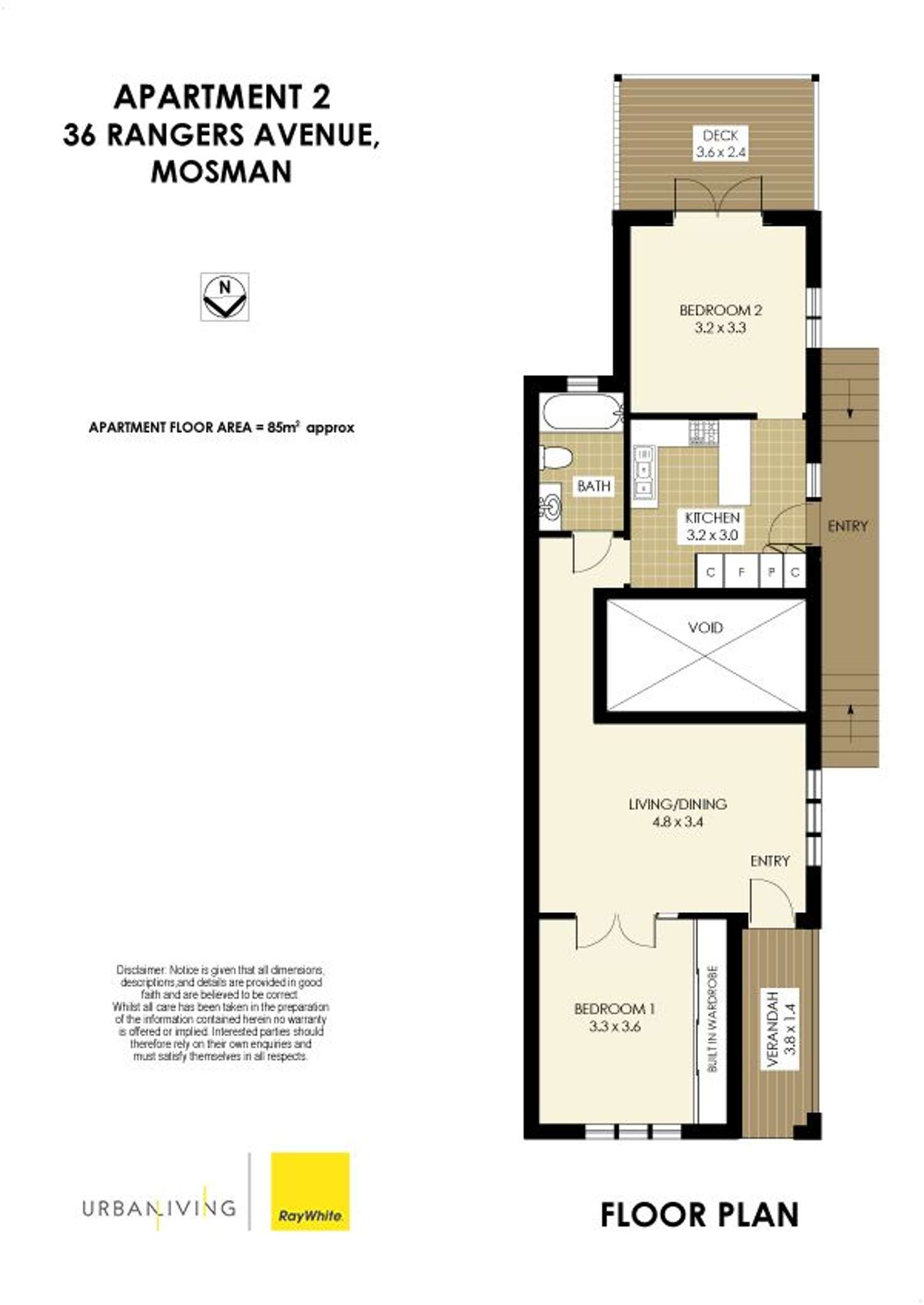 Floorplan of Homely apartment listing, 2/36 Rangers Avenue, Mosman NSW 2088