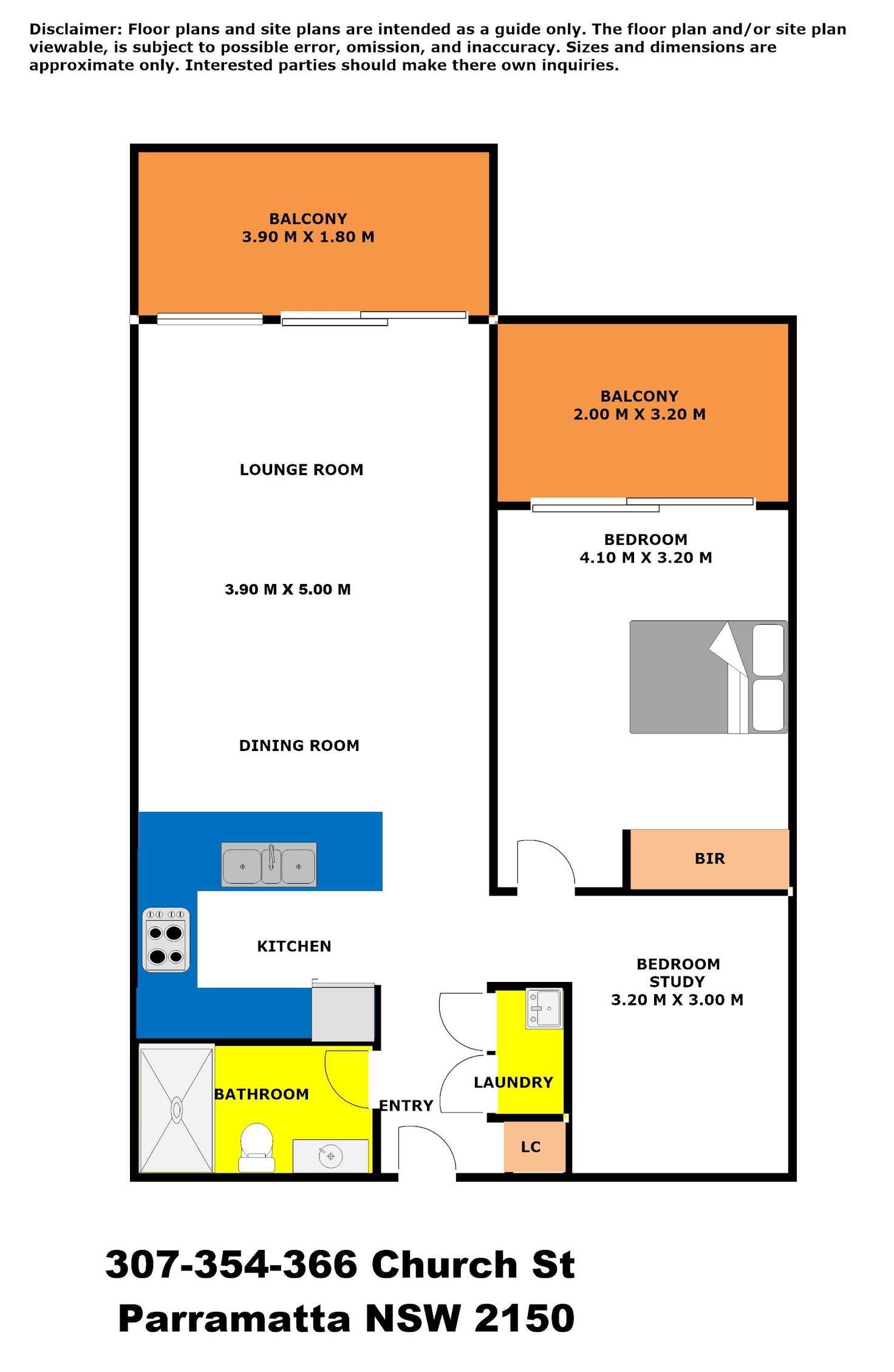 Floorplan of Homely unit listing, 307/354-366 Church Street, Parramatta NSW 2150