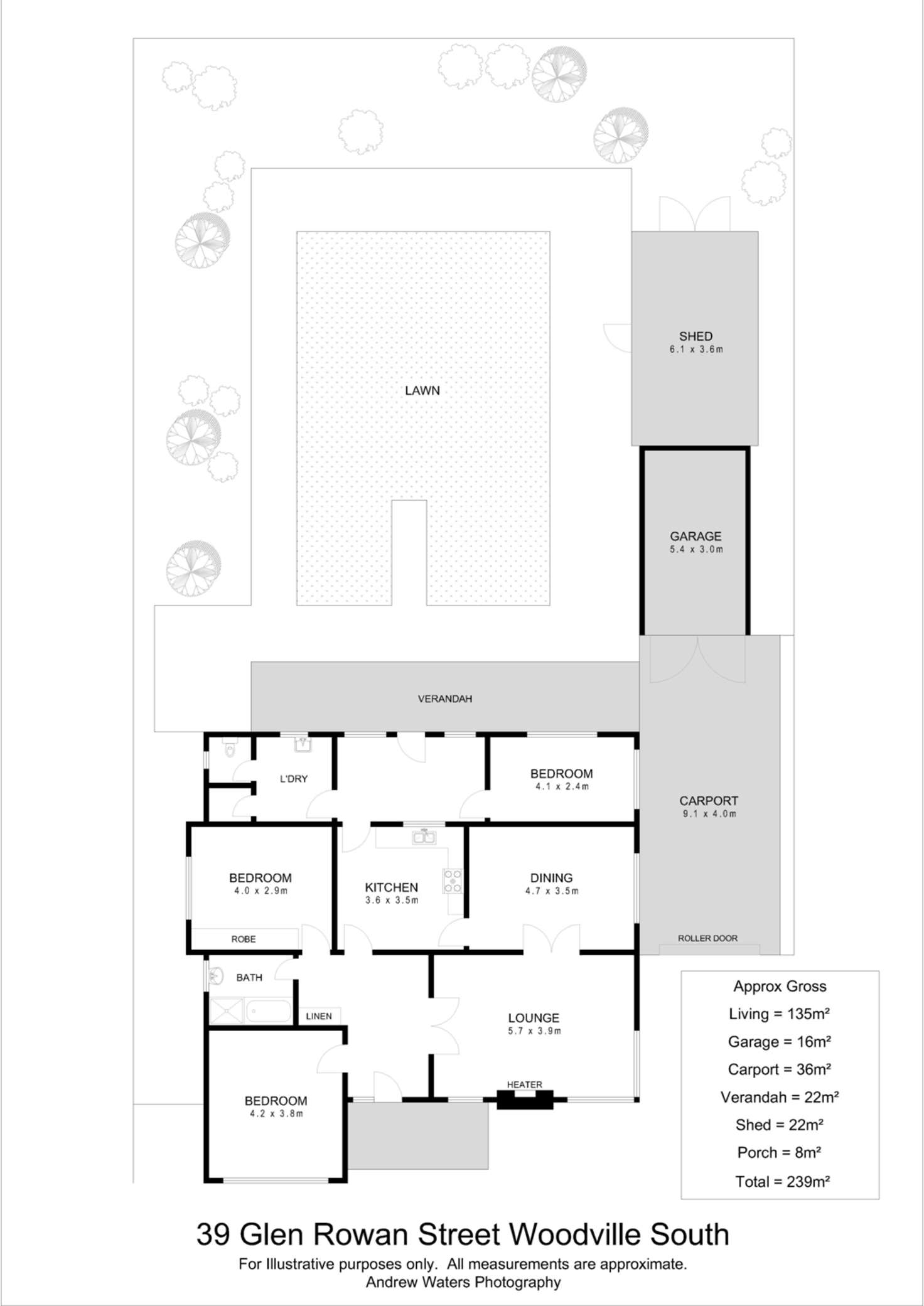 Floorplan of Homely house listing, 39 Glen Rowan Road, Woodville South SA 5011
