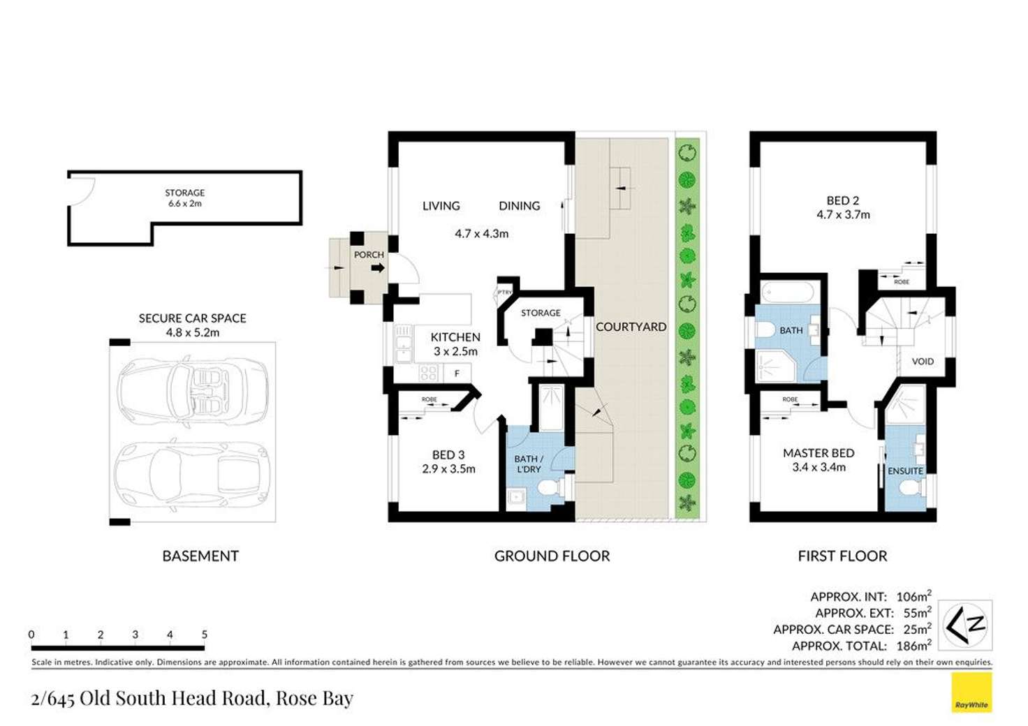 Floorplan of Homely townhouse listing, 2/645 Old South Head Road, Rose Bay NSW 2029
