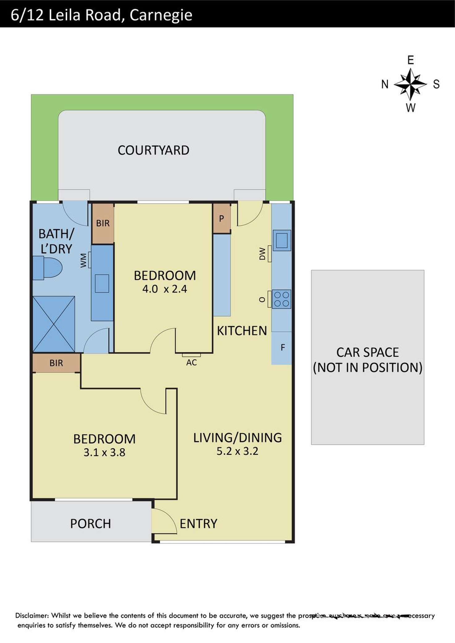 Floorplan of Homely unit listing, 6/12 Leila Road, Carnegie VIC 3163