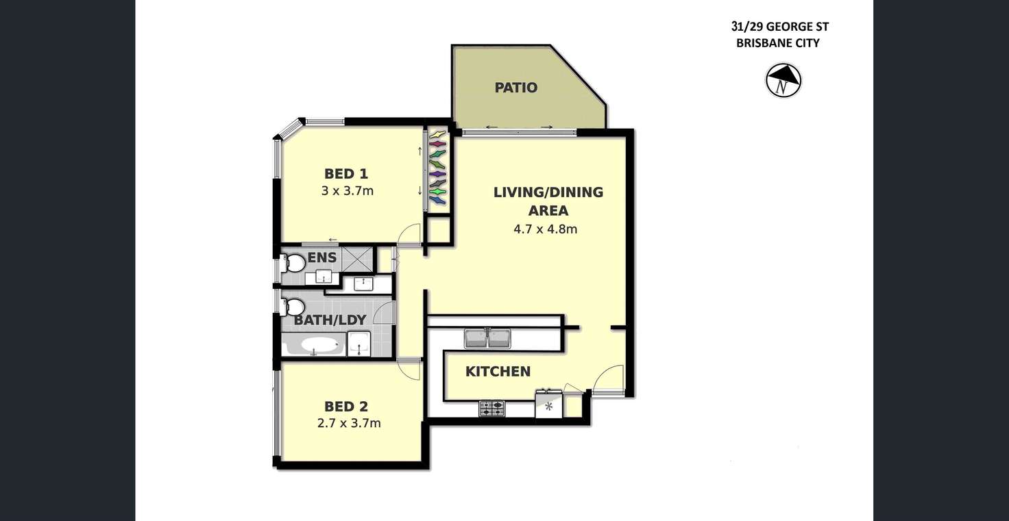 Floorplan of Homely apartment listing, 31/29 George Street, Brisbane City QLD 4000