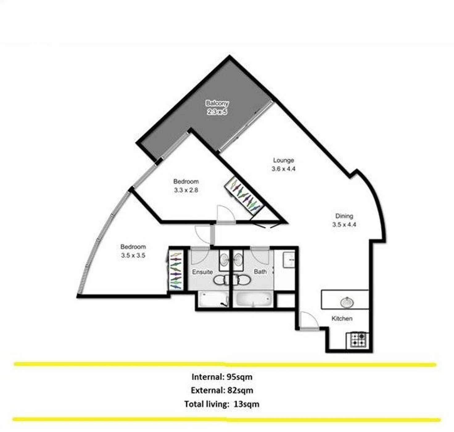 Floorplan of Homely apartment listing, 176/26 Felix Street, Brisbane City QLD 4000