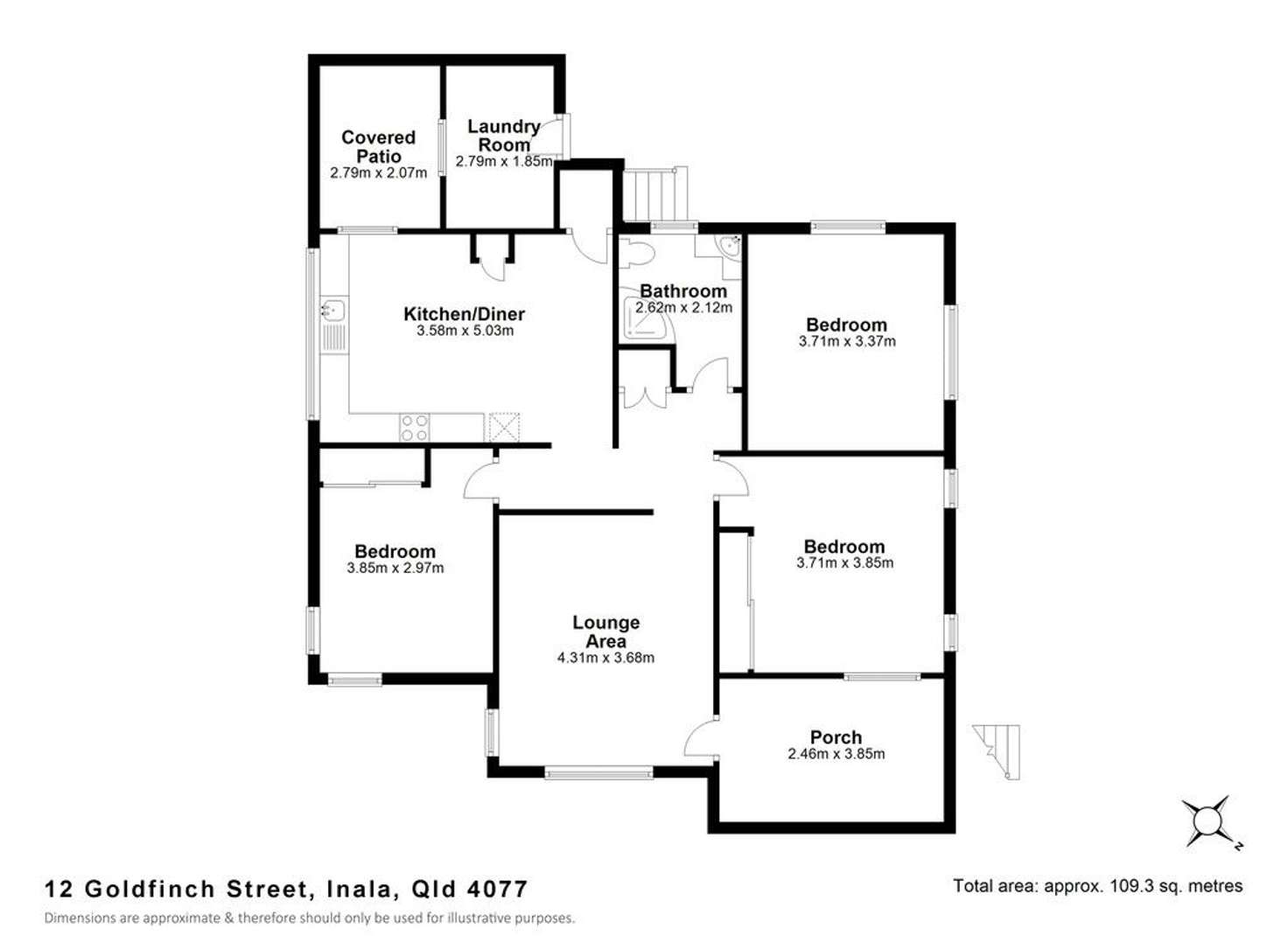 Floorplan of Homely house listing, 12 Goldfinch Street, Inala QLD 4077