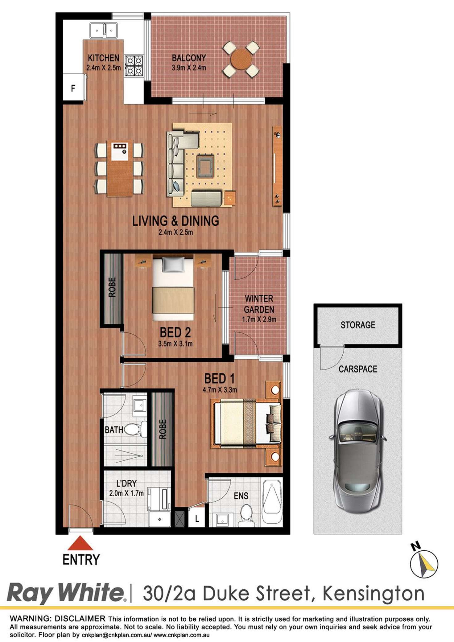 Floorplan of Homely apartment listing, 30/2a Duke Street, Kensington NSW 2033
