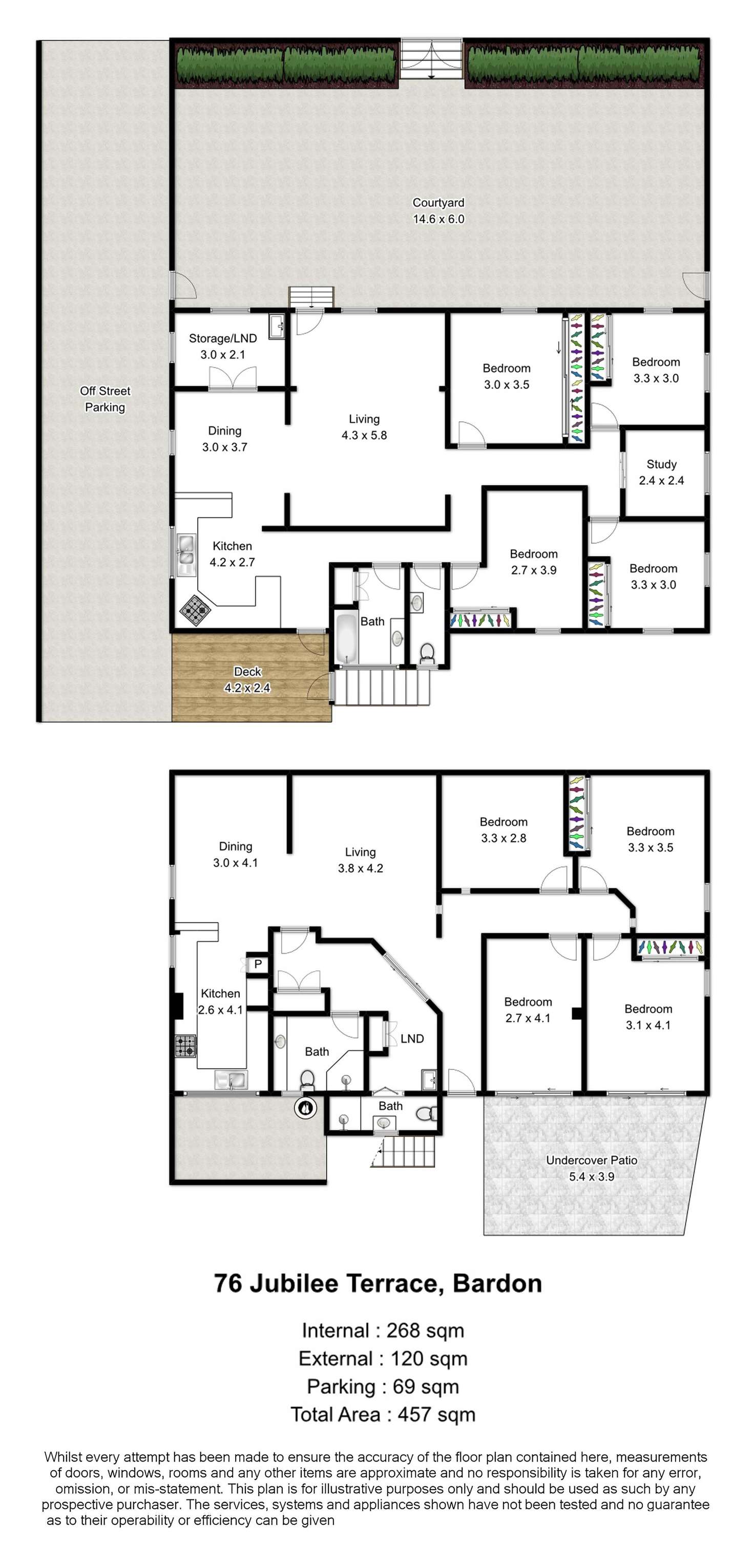 Floorplan of Homely house listing, 76 Jubilee Terrace, Bardon QLD 4065