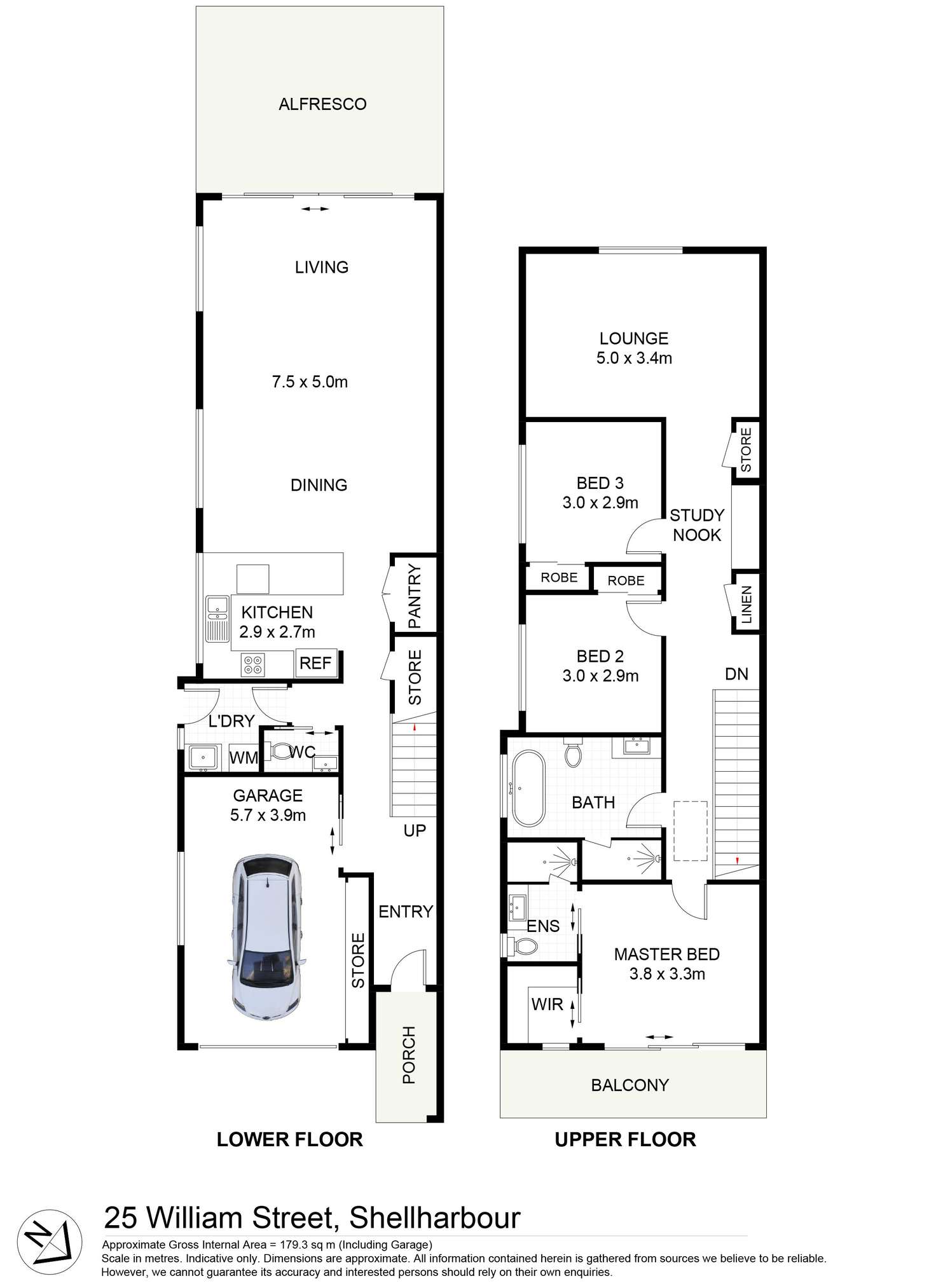 Floorplan of Homely semiDetached listing, 25 William Street, Shellharbour NSW 2529