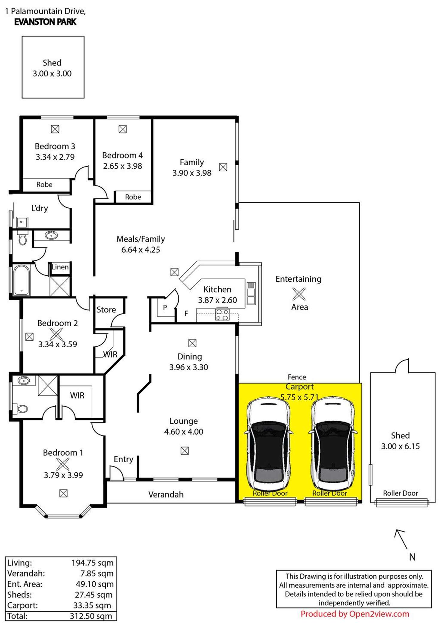 Floorplan of Homely house listing, 1 Palamountain Drive, Evanston Park SA 5116