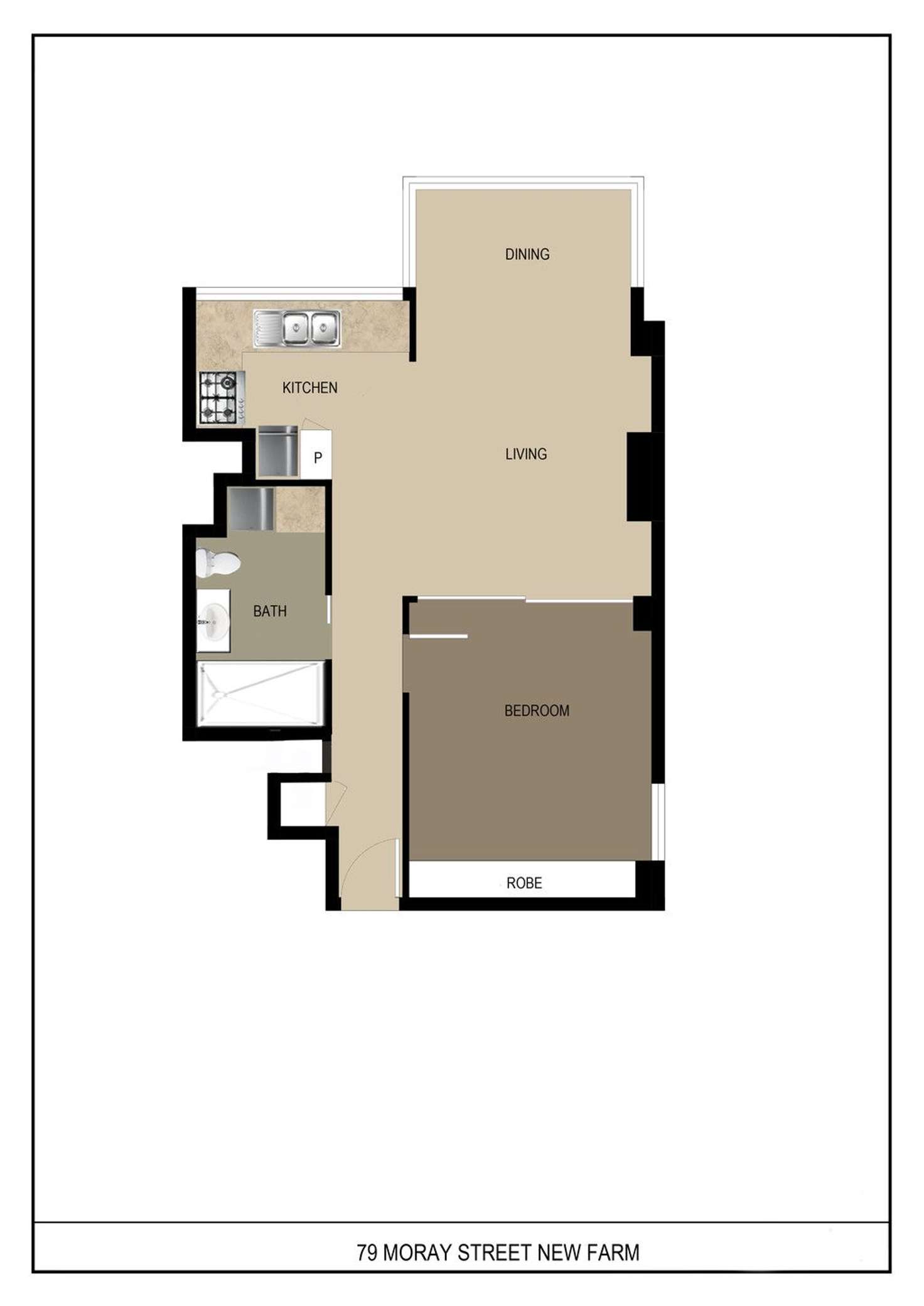 Floorplan of Homely unit listing, 227/79 Moray Street, New Farm QLD 4005