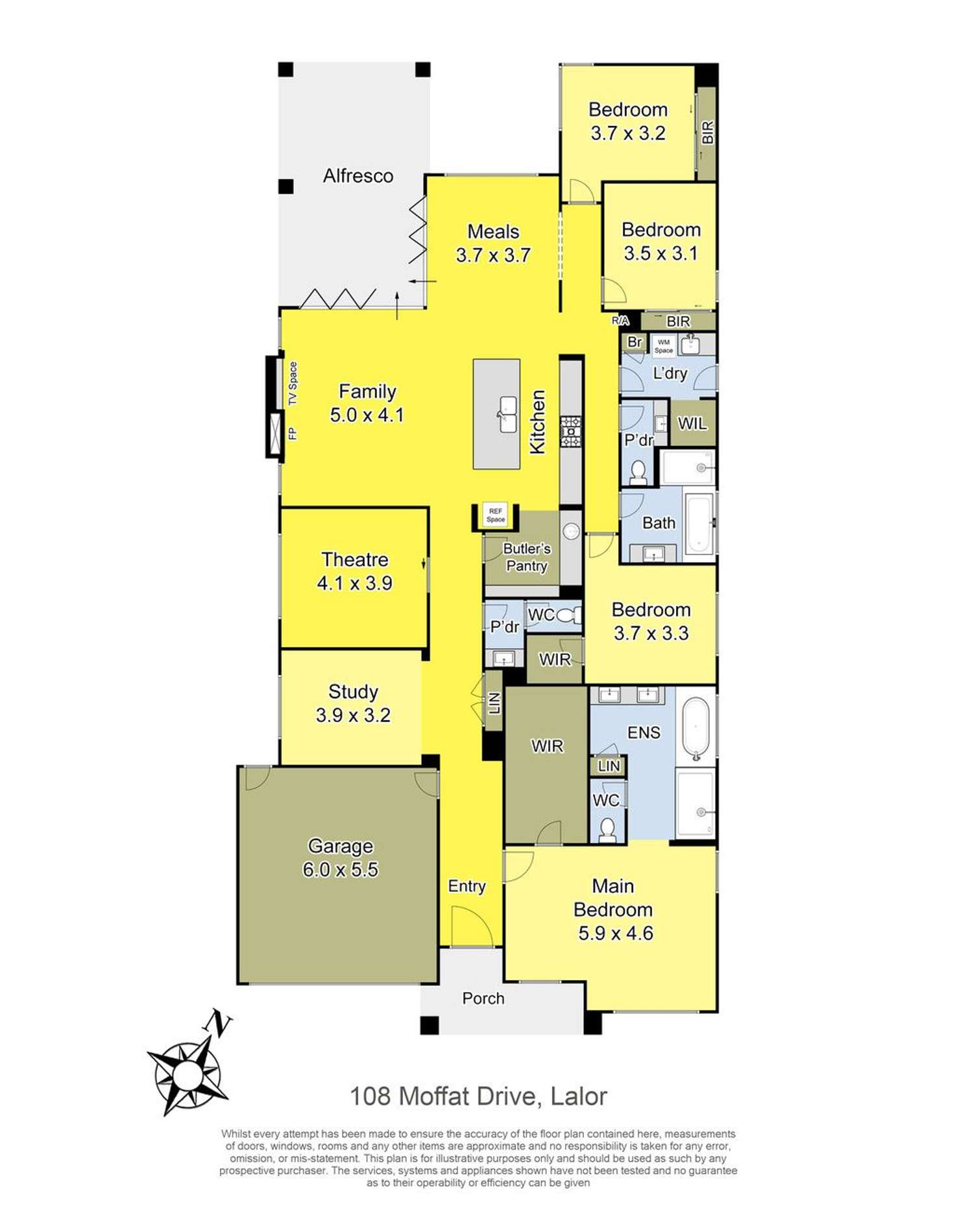 Floorplan of Homely house listing, 108 Moffat Drive, Lalor VIC 3075