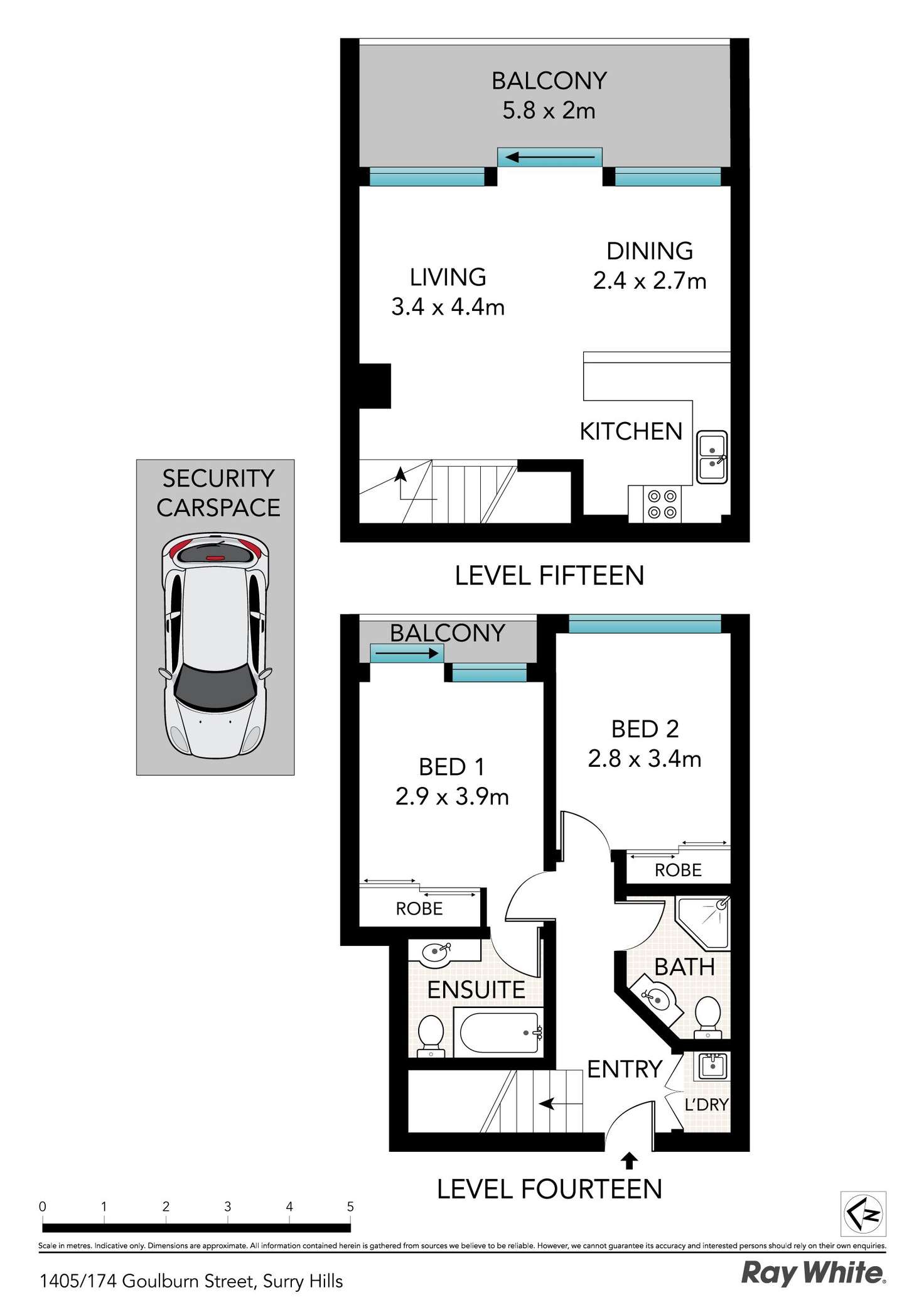 Floorplan of Homely apartment listing, 1405/174 Goulburn Street, Surry Hills NSW 2010