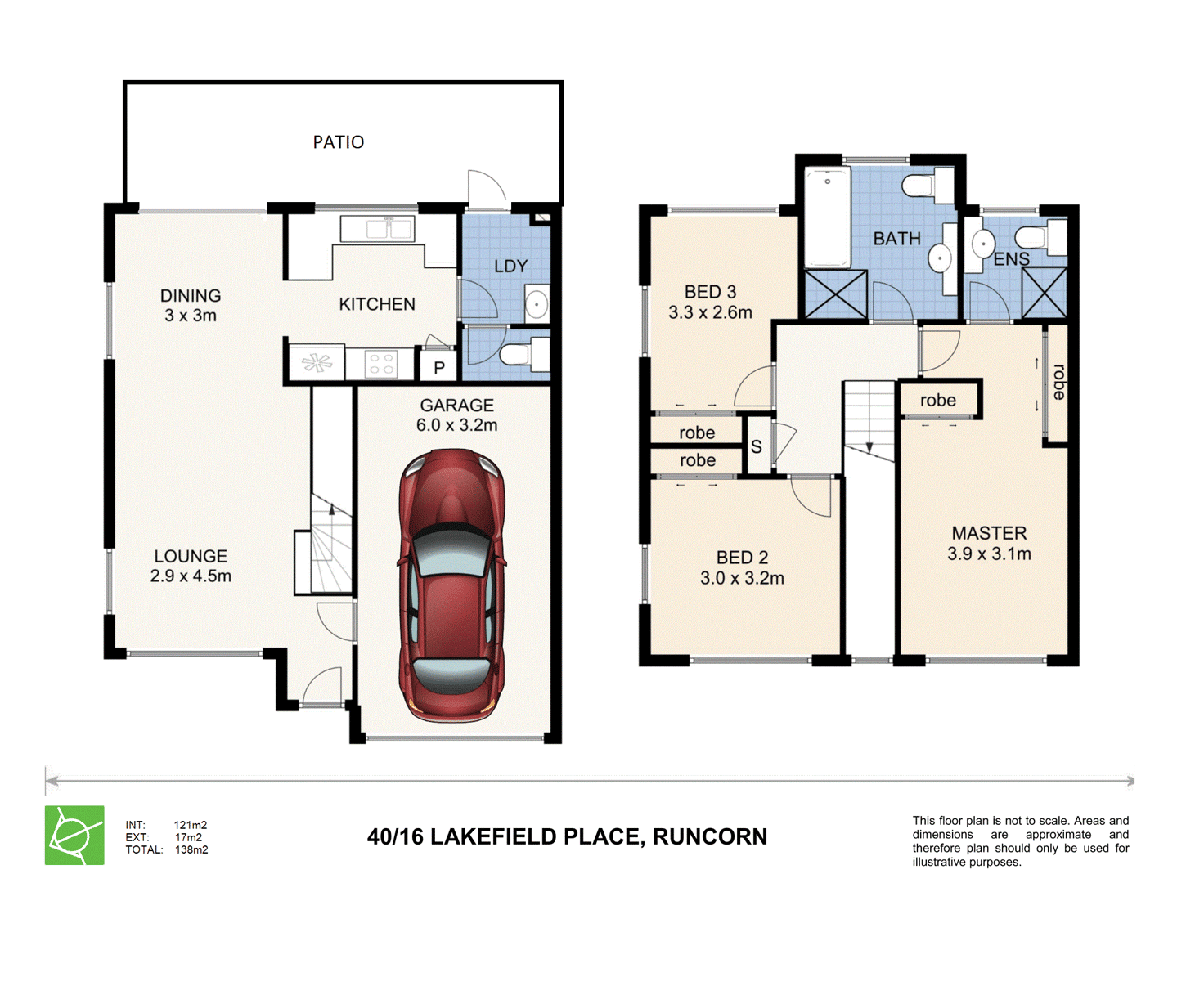 Floorplan of Homely townhouse listing, 40/16 Lakefield Place, Runcorn QLD 4113