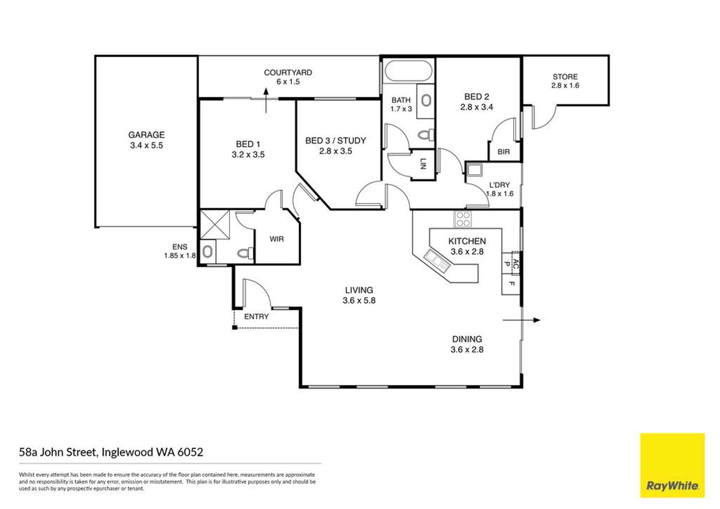 Floorplan of Homely house listing, 58A John Street, Inglewood WA 6052