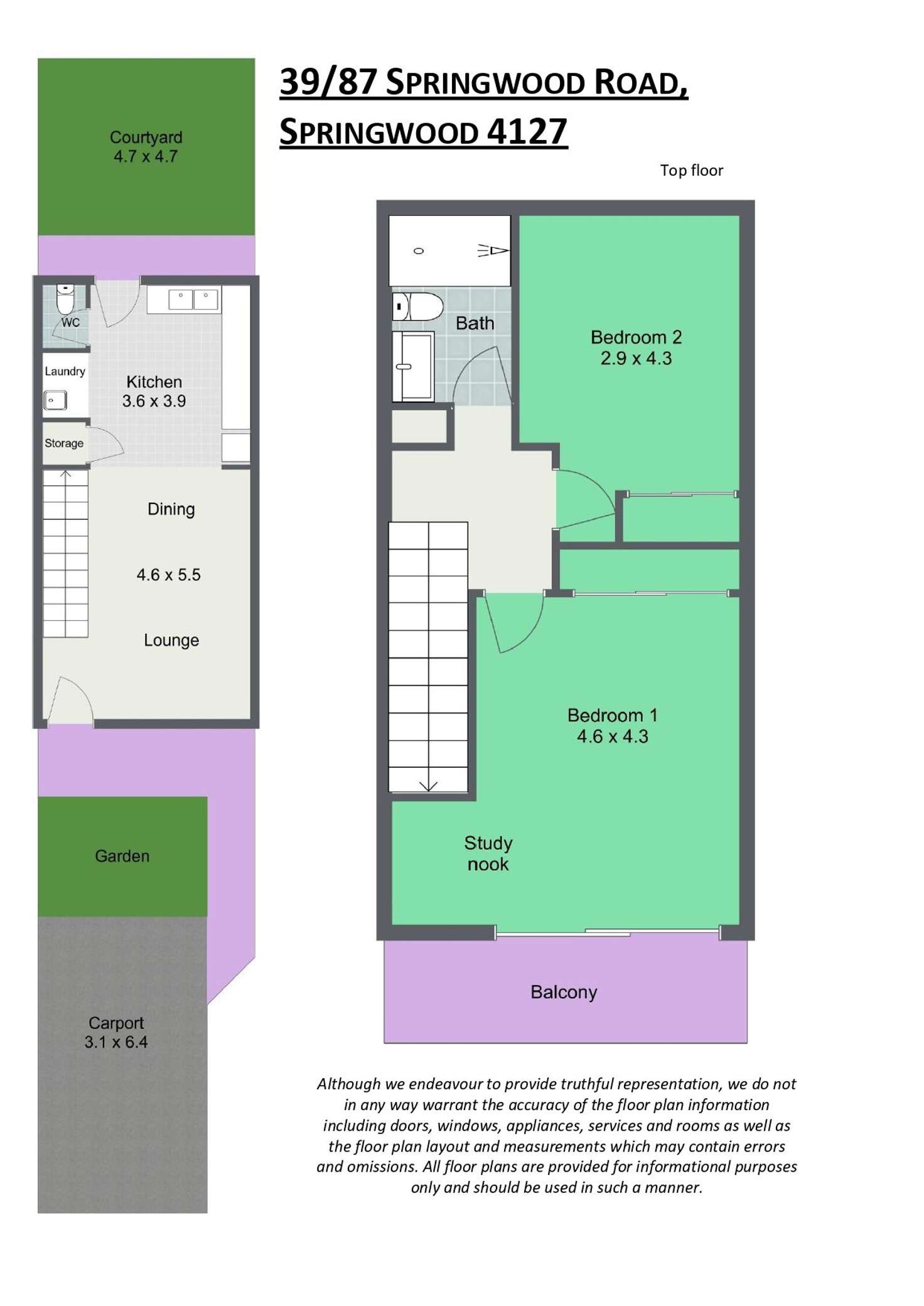 Floorplan of Homely townhouse listing, 39/87 Springwood Road, Springwood QLD 4127