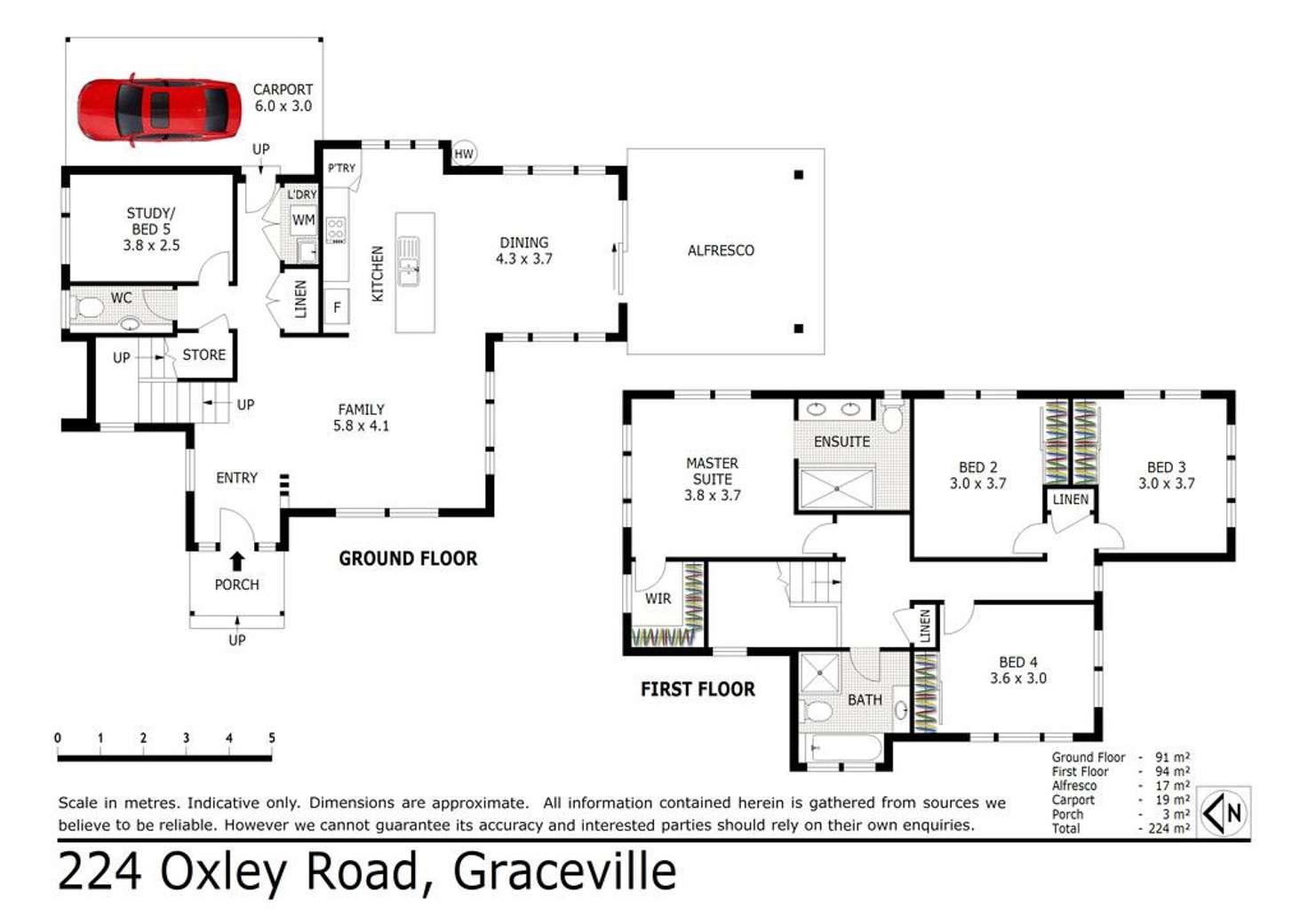 Floorplan of Homely house listing, 224 Oxley Road, Graceville QLD 4075