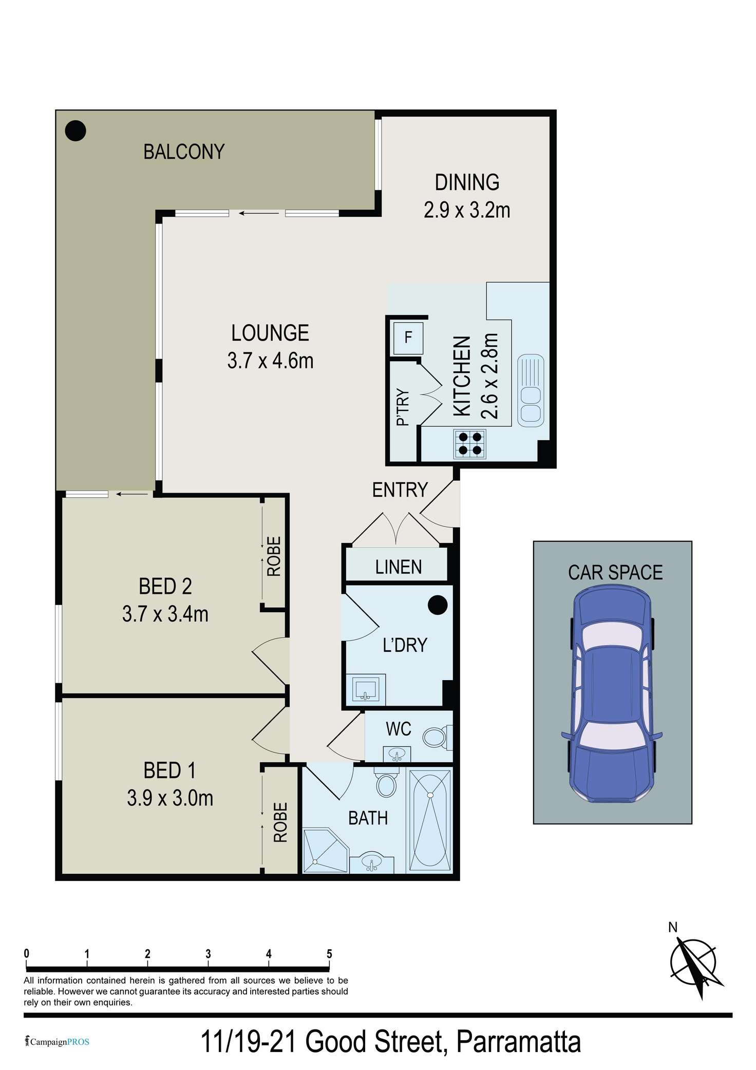 Floorplan of Homely unit listing, 11/19-21 Good Street, Parramatta NSW 2150