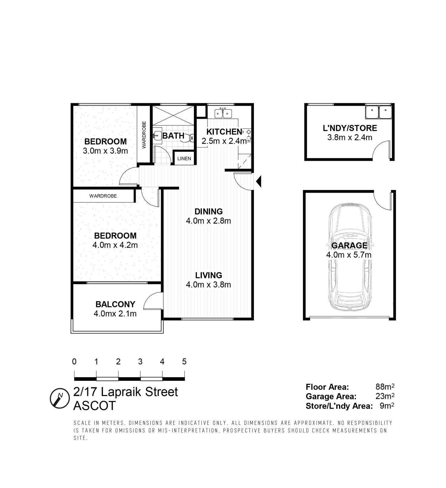Floorplan of Homely apartment listing, 2/17 Lapraik Street, Ascot QLD 4007