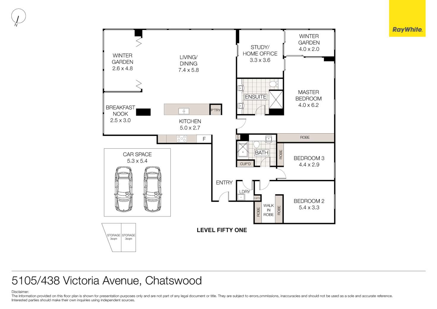 Floorplan of Homely unit listing, 5105/438 Victoria Avenue, Chatswood NSW 2067