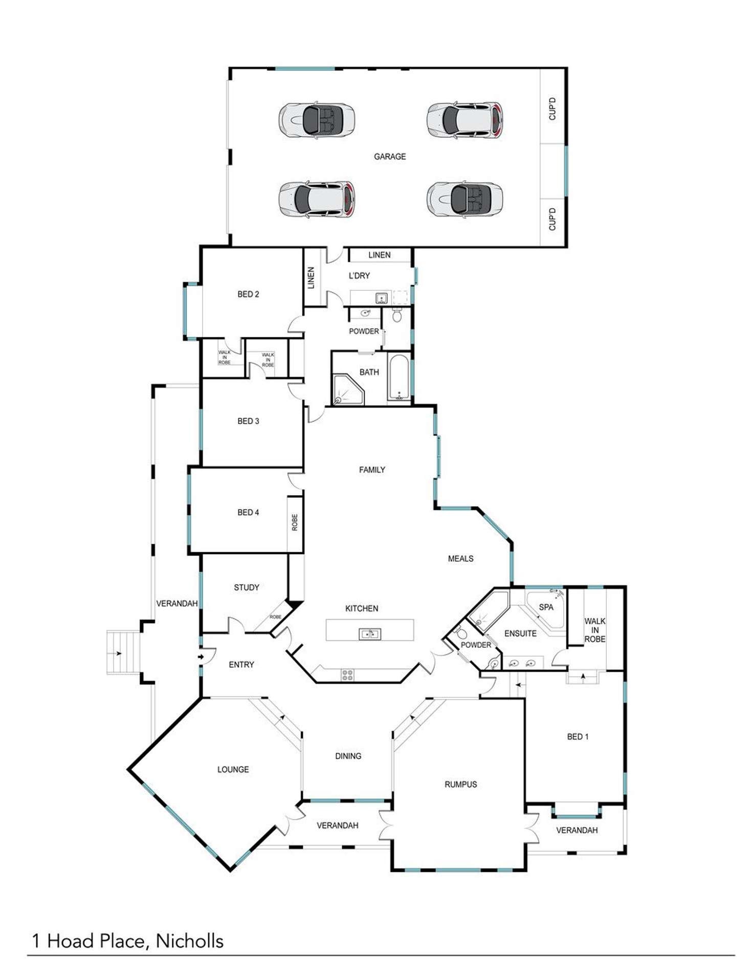 Floorplan of Homely house listing, 1 Hoad Place, Nicholls ACT 2913