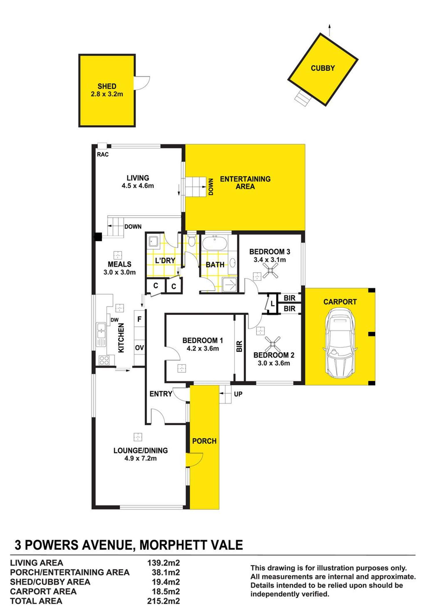 Floorplan of Homely house listing, 3 Powers Avenue, Morphett Vale SA 5162