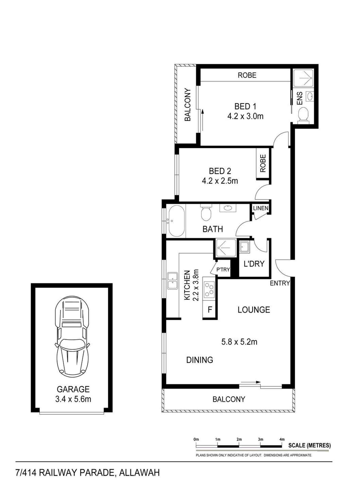 Floorplan of Homely unit listing, 7/414 Railway Parade - Enter via Barbsy Avenue, Allawah NSW 2218