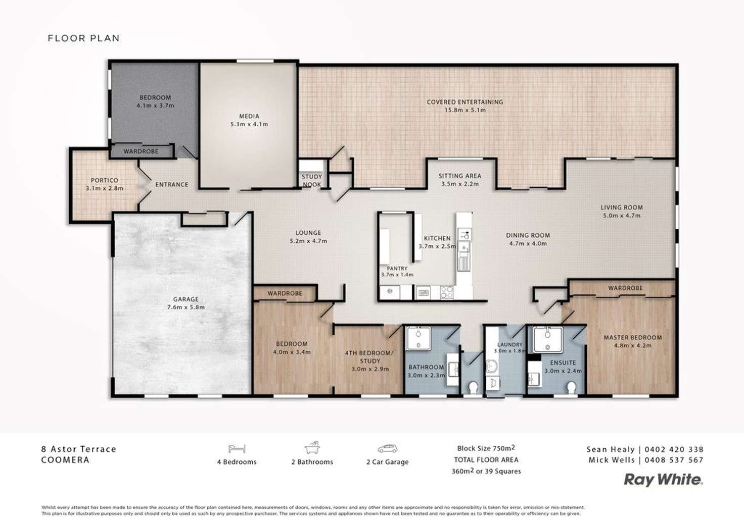 Floorplan of Homely house listing, 8 Astor Terrace, Coomera Waters QLD 4209