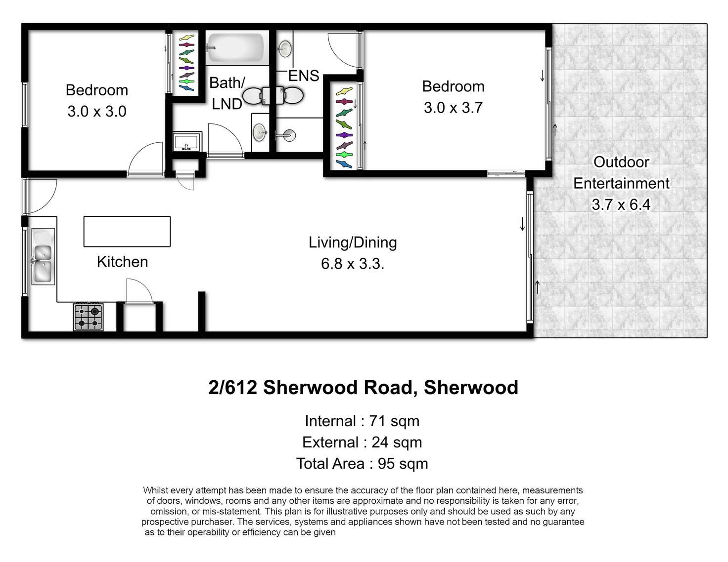 Floorplan of Homely unit listing, 2/612 Sherwood Road, Sherwood QLD 4075