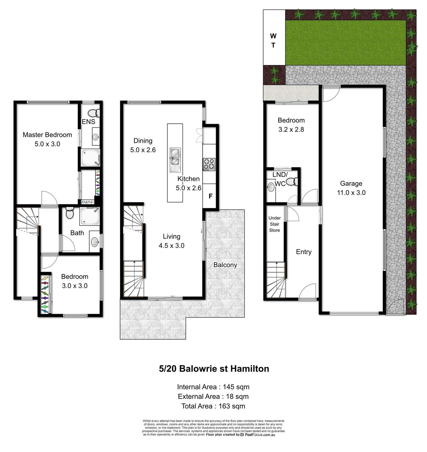 Floorplan of Homely townhouse listing, 5/20 Balowrie Street, Hamilton QLD 4007