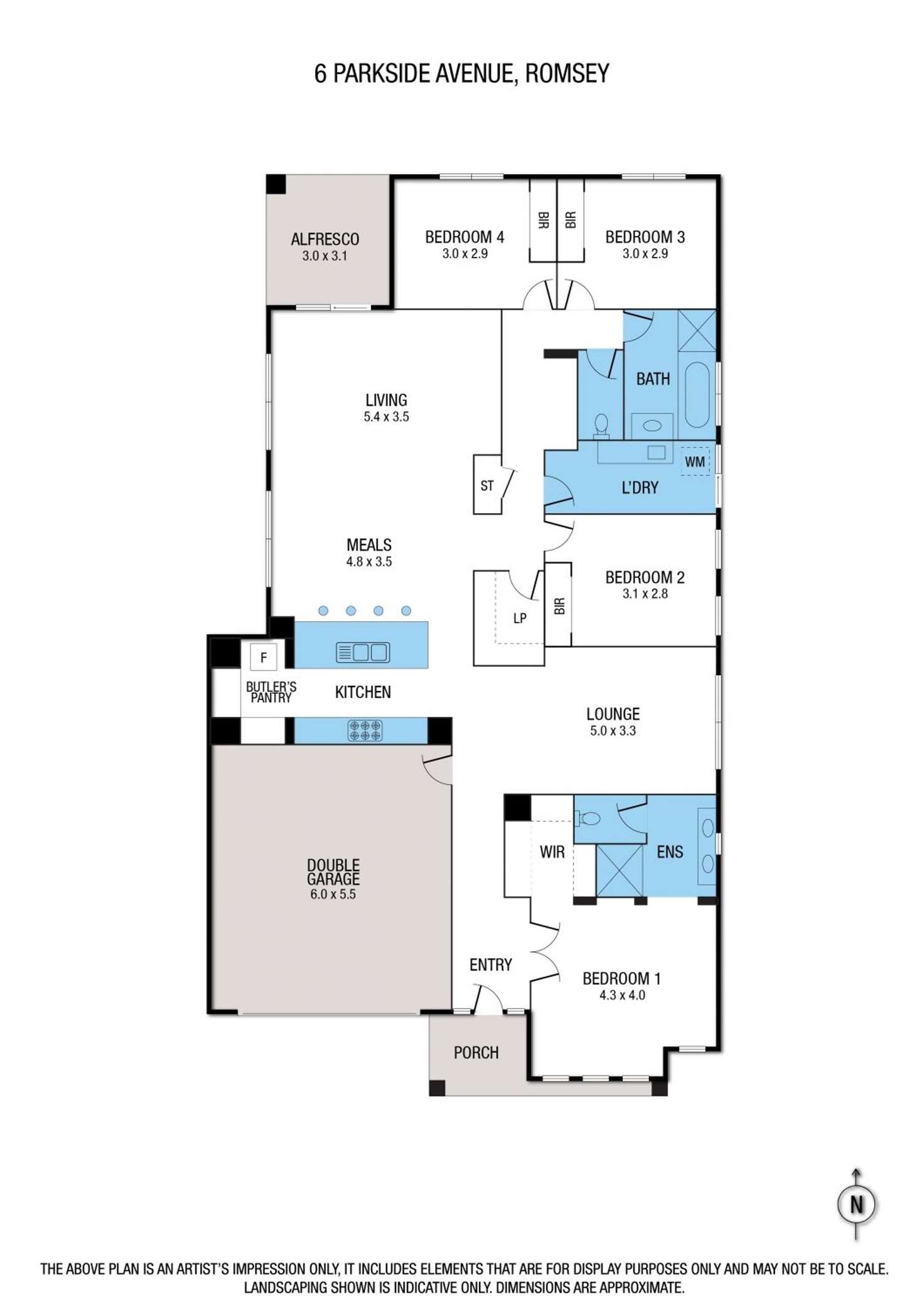 Floorplan of Homely house listing, 6 Parkside Avenue, Romsey VIC 3434