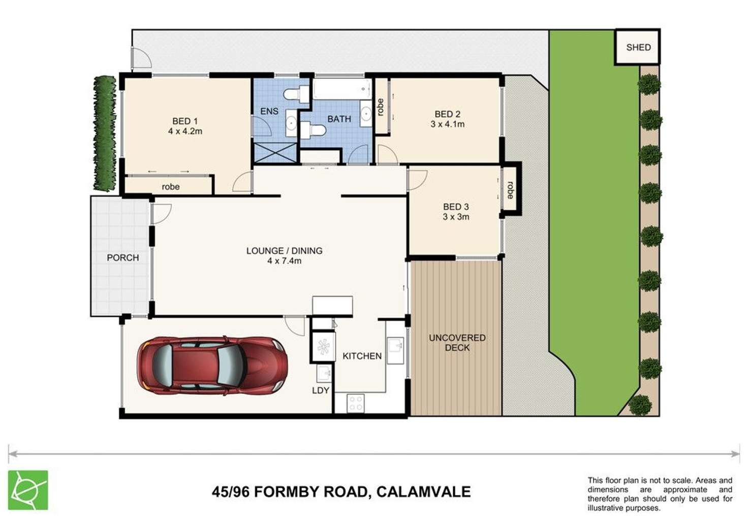Floorplan of Homely townhouse listing, 45/96 Formby Street, Calamvale QLD 4116