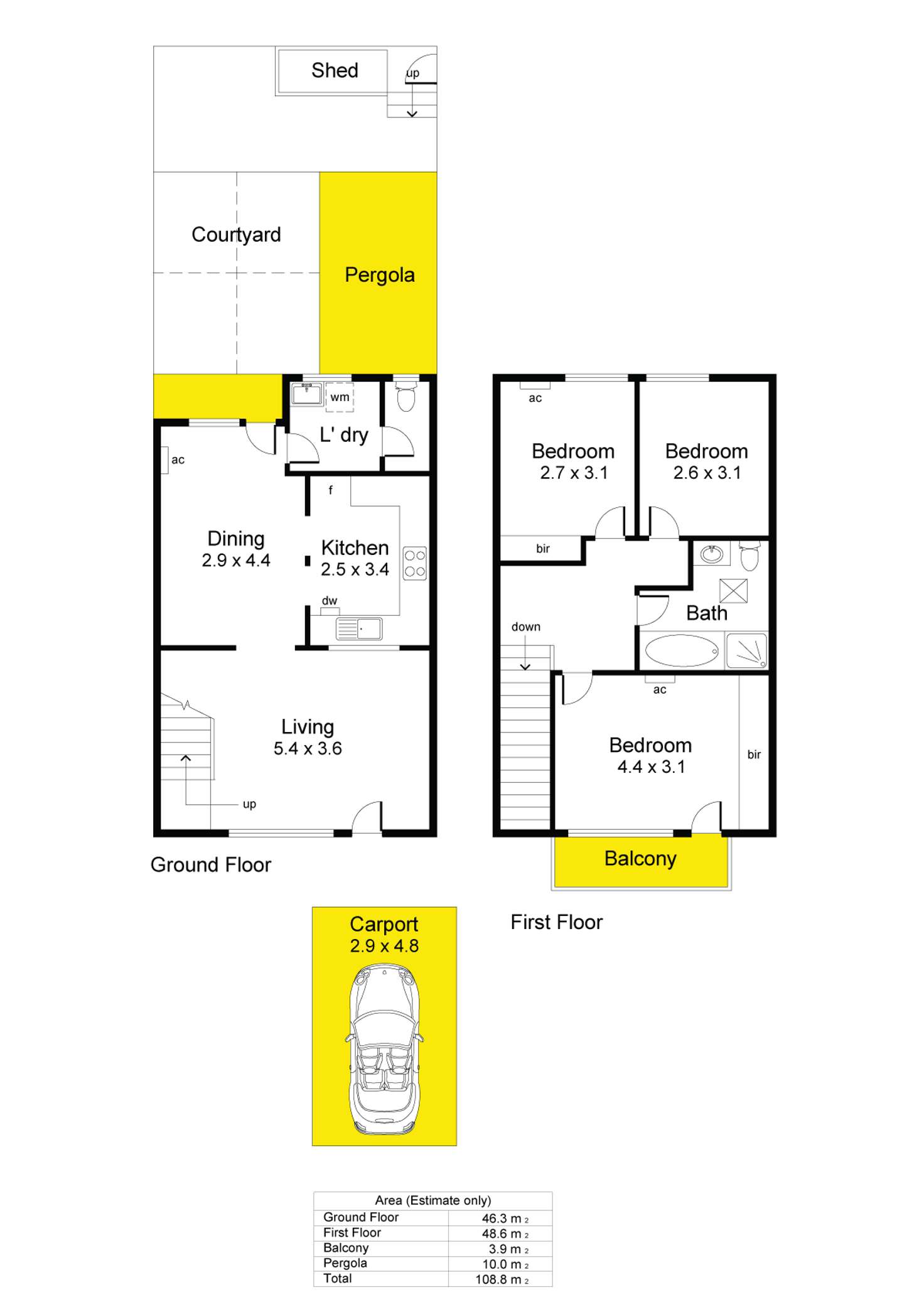 Floorplan of Homely townhouse listing, 3/22 Cohen Court, Clovelly Park SA 5042