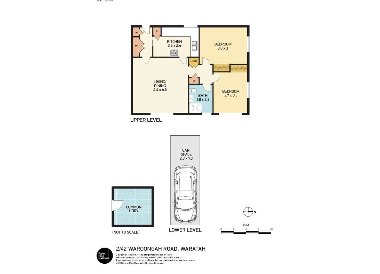 Floorplan of Homely unit listing, 2/44-46 Waroonga Road, Waratah NSW 2298