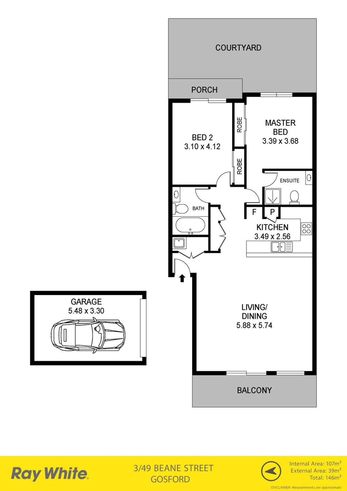 Floorplan of Homely unit listing, 3/49-51 Beane Street, Gosford NSW 2250