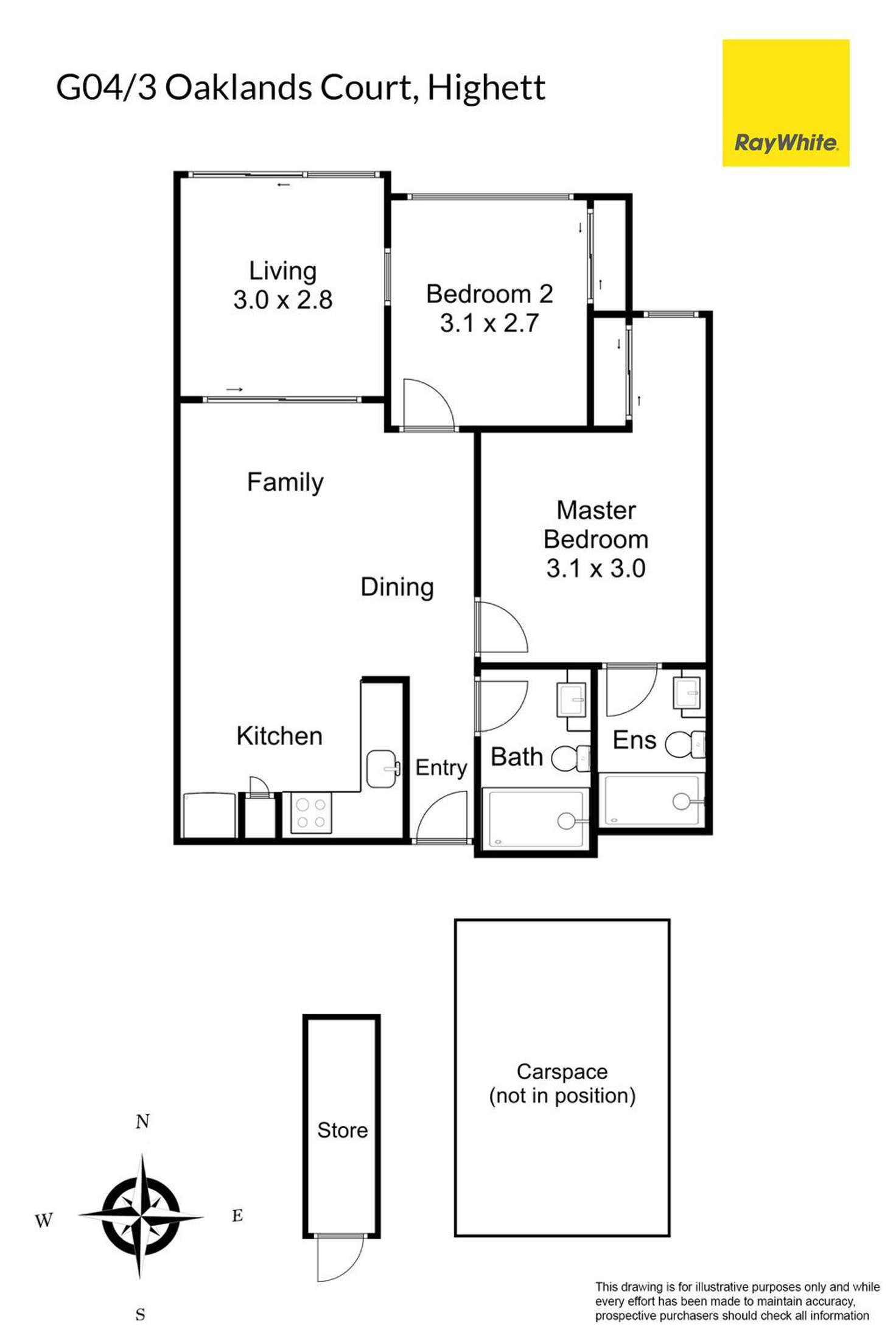Floorplan of Homely apartment listing, G04/3 Oaklands Court, Highett VIC 3190