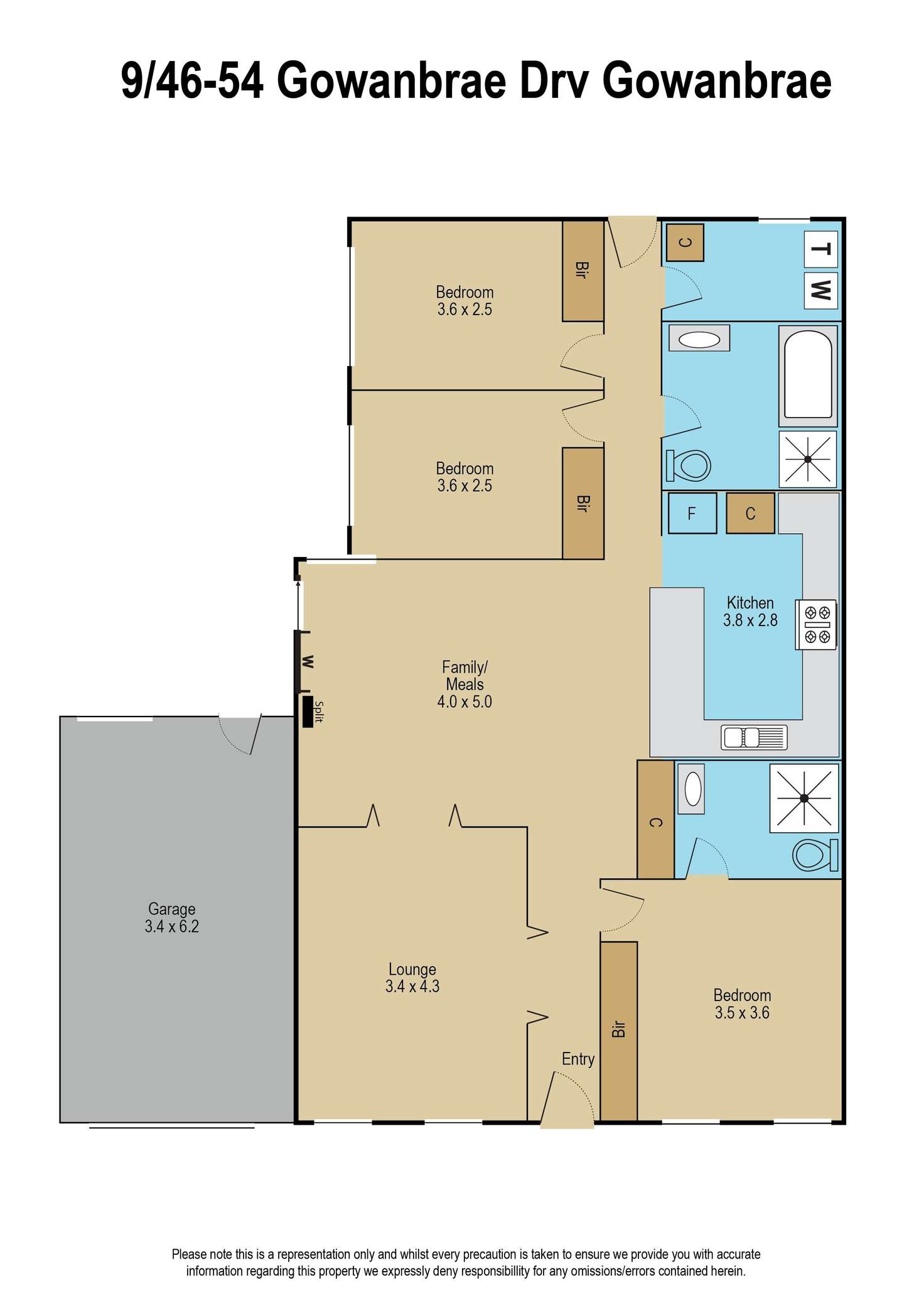 Floorplan of Homely villa listing, 9/46-54 Gowanbrae Drive, Gowanbrae VIC 3043