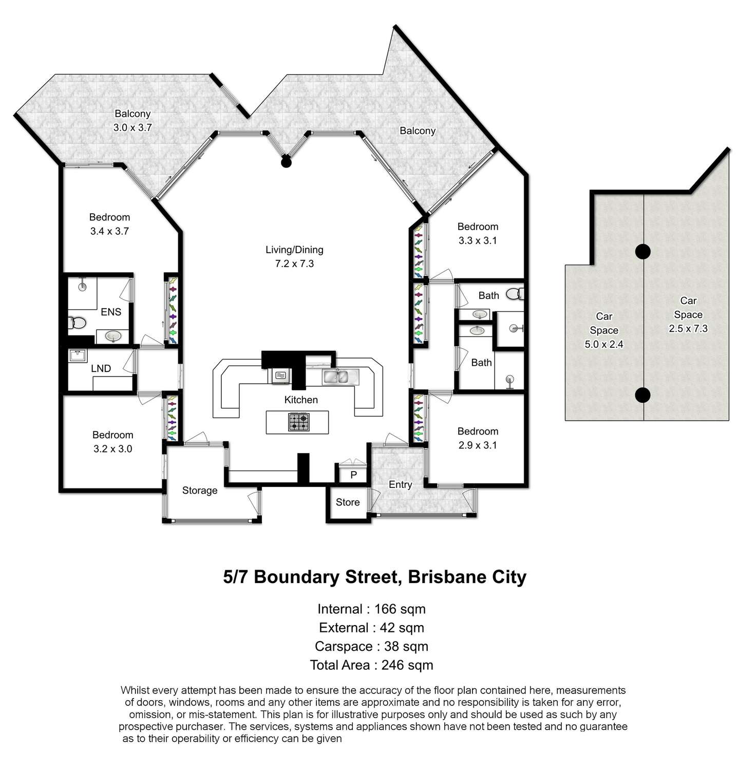 Floorplan of Homely apartment listing, 5/7 Boundary Street, Brisbane City QLD 4000
